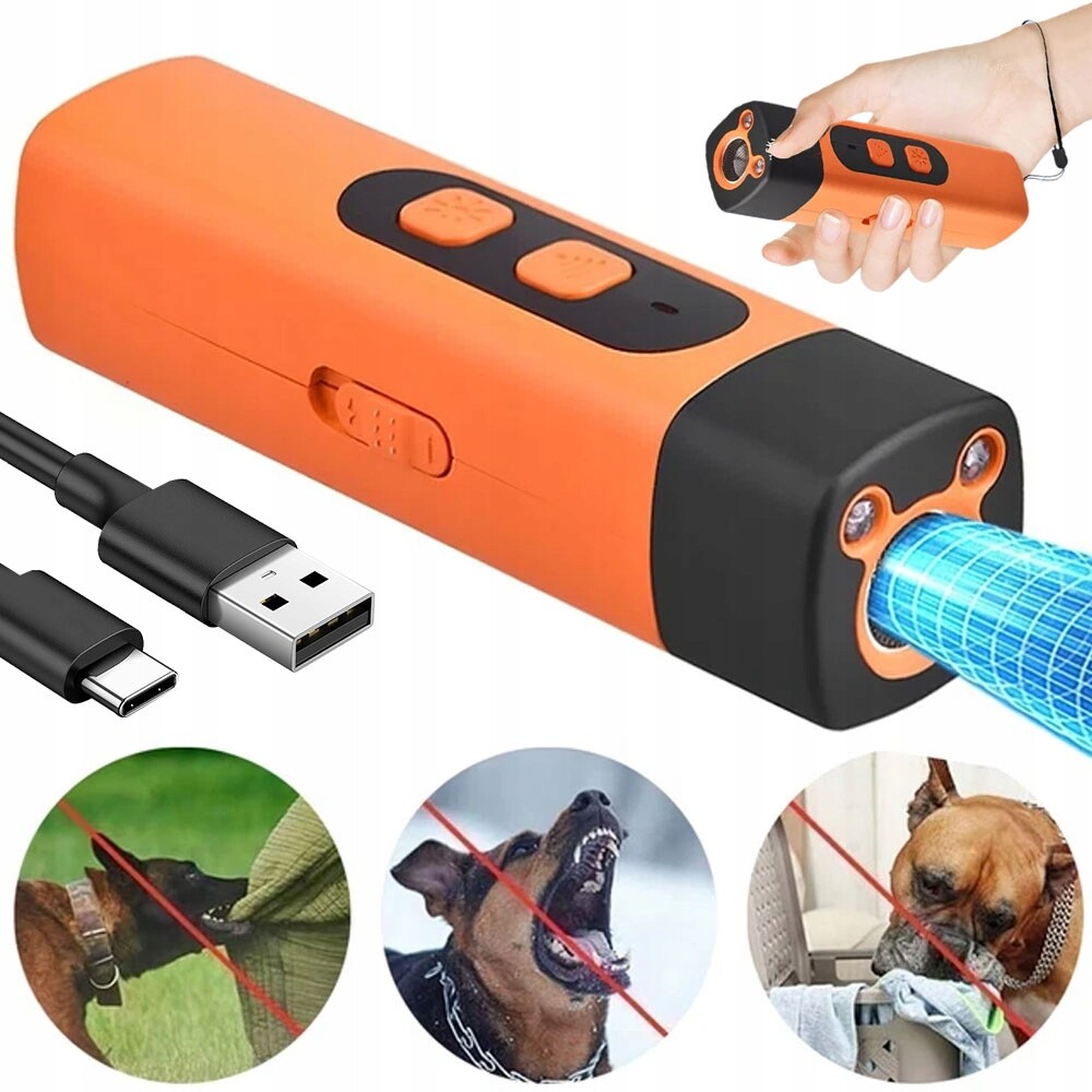 Ultrazvukový odpuzovač 10 m Dosah s akumulátorem pro agresivní psy