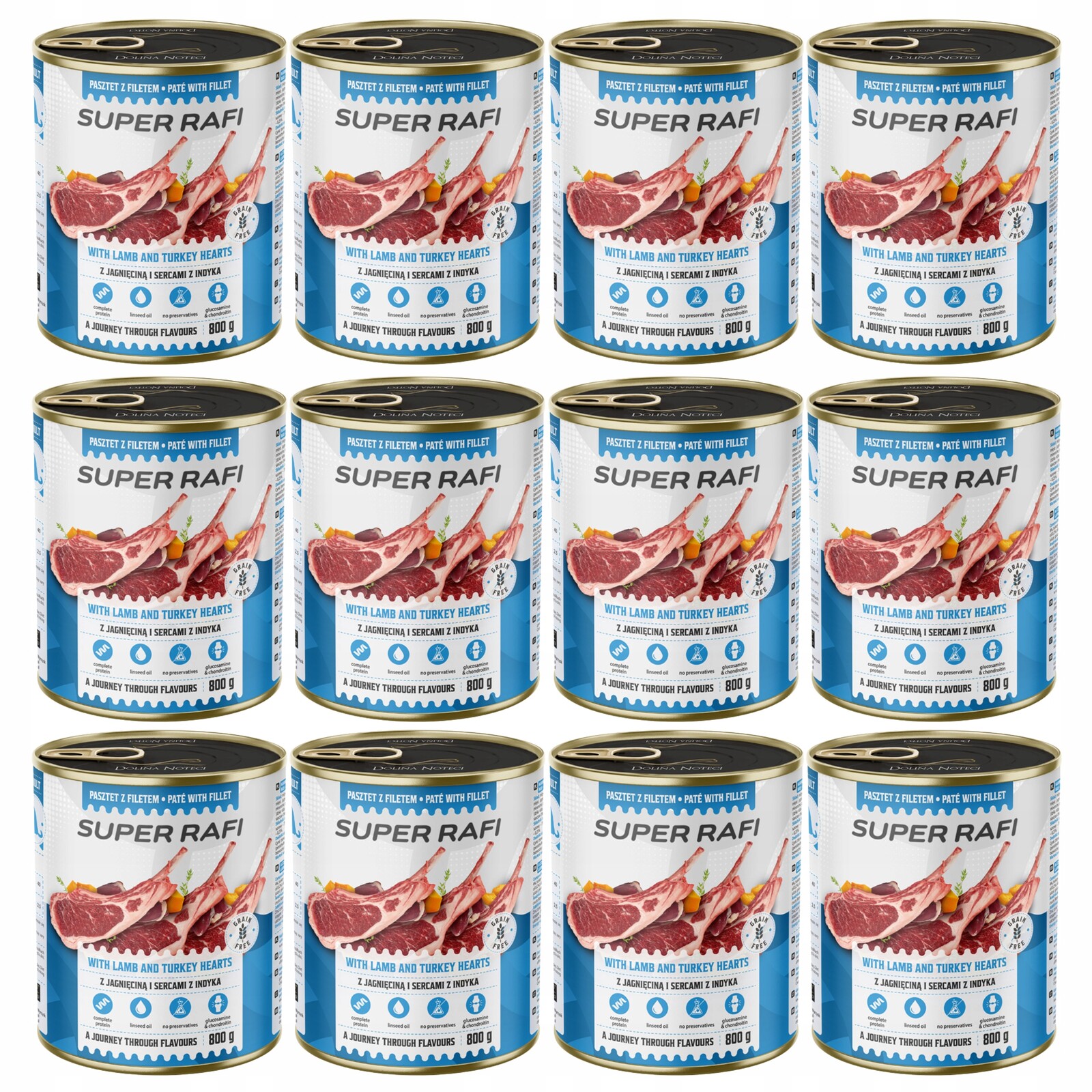 Dolina Noteci Rafi krmivo pro psy jehněčí krůta 12 x 800 g