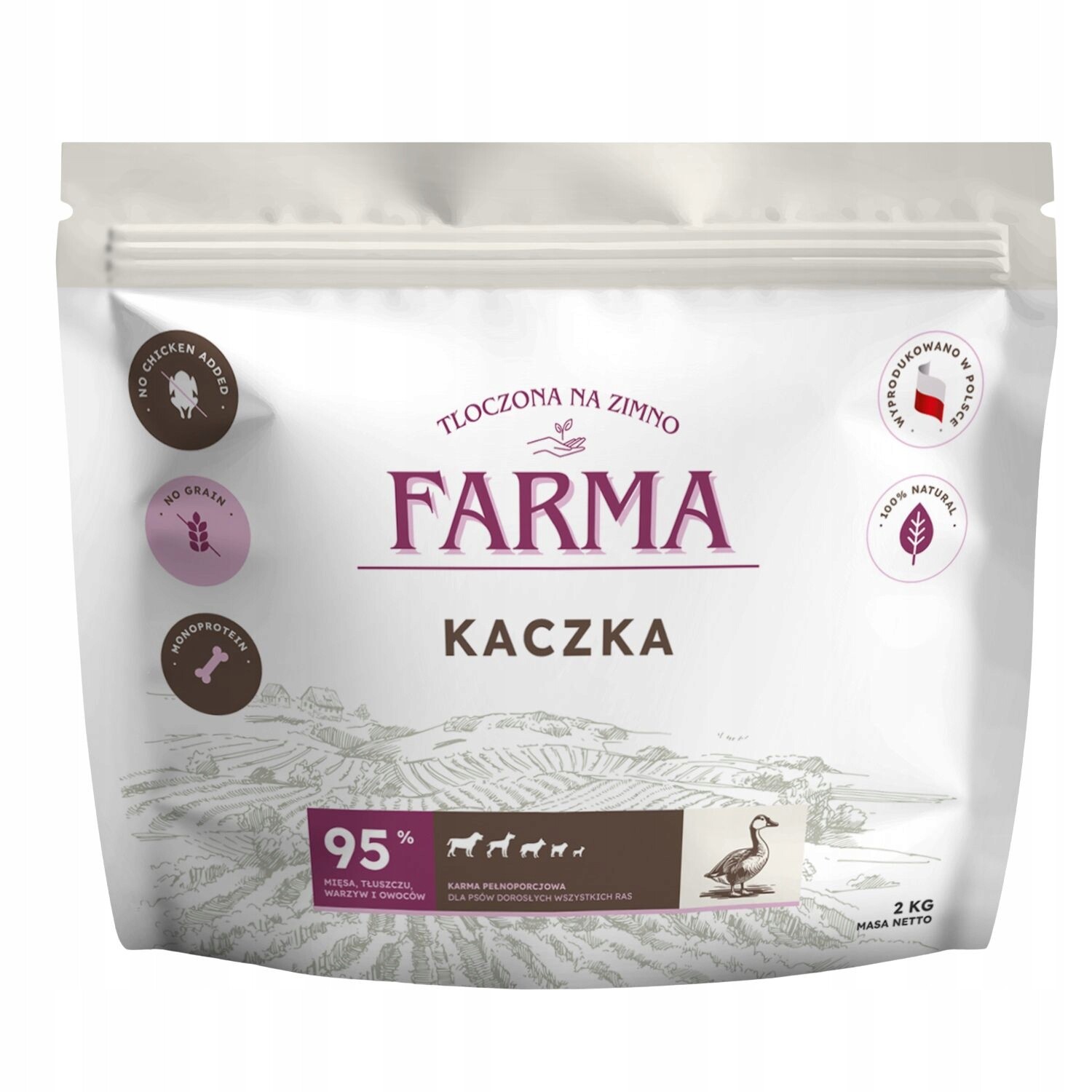 Farma Adult kachna lisovaná za studena 2 kg krmivo pro psy