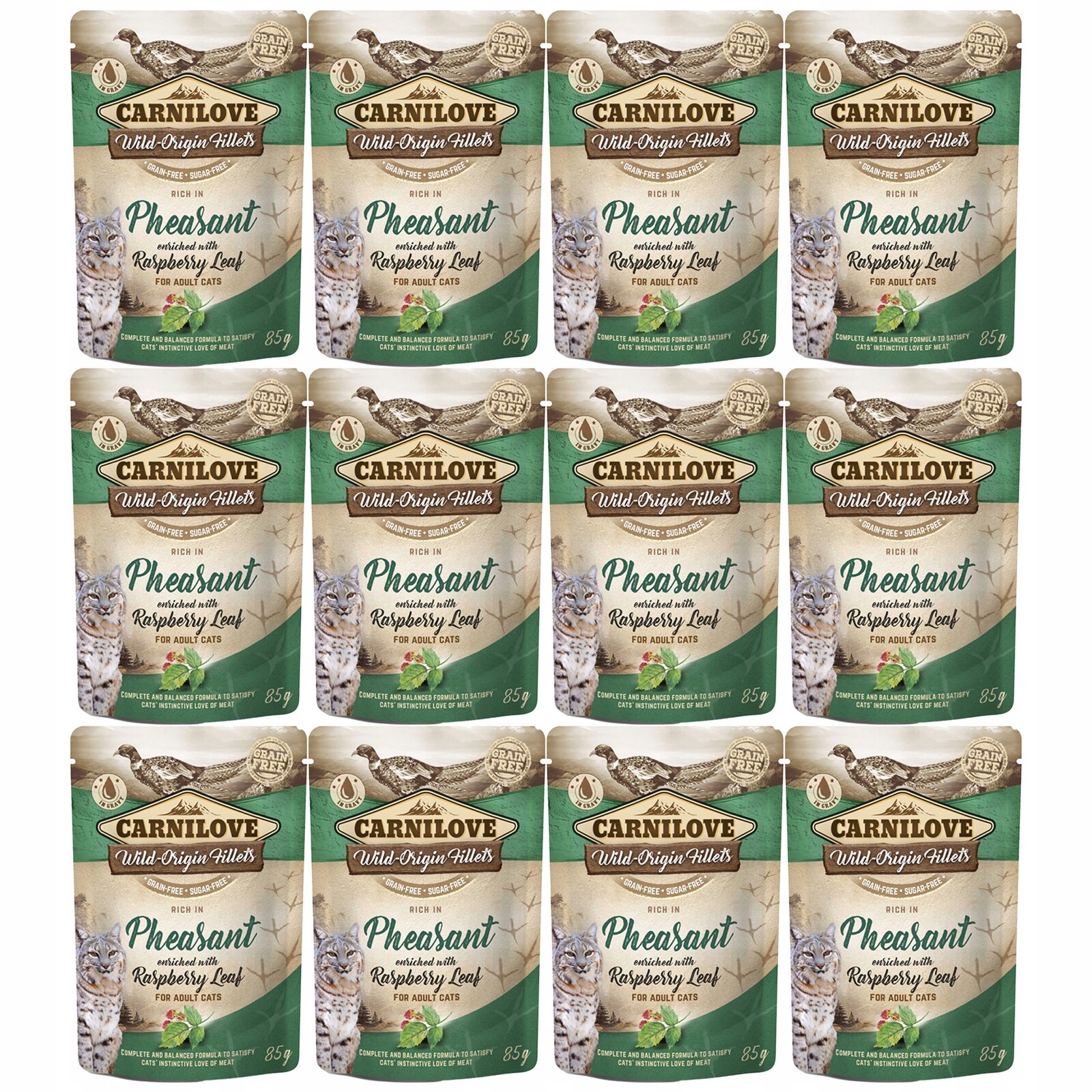 Carnilove Cat Pouch Bažant Malina listy krmivo mokré pro kočky 12 x 85 g