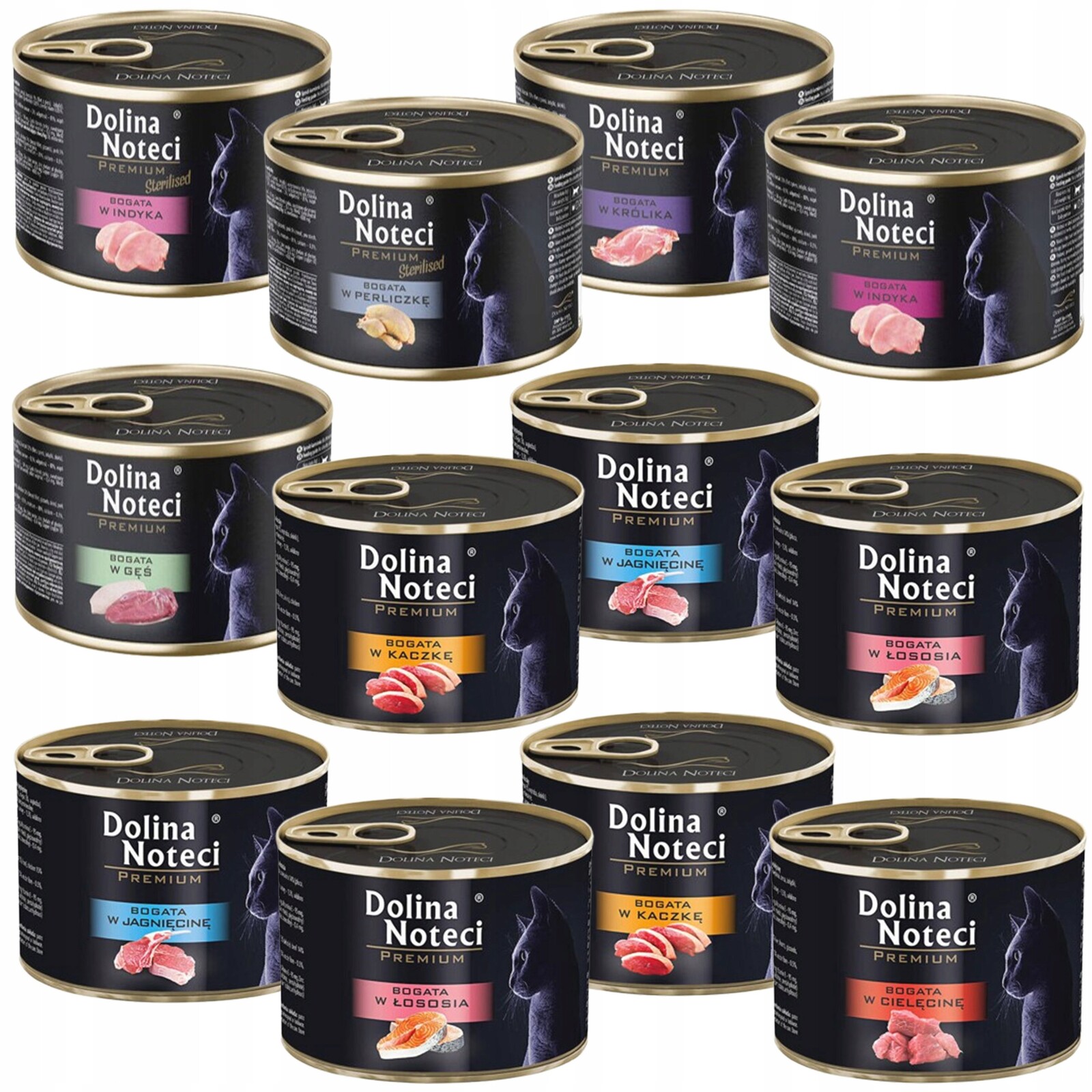 Dolina Noteci Premium Krmivo mokré pro kočky Mix Chutí 12 x 185 g bez obilovin