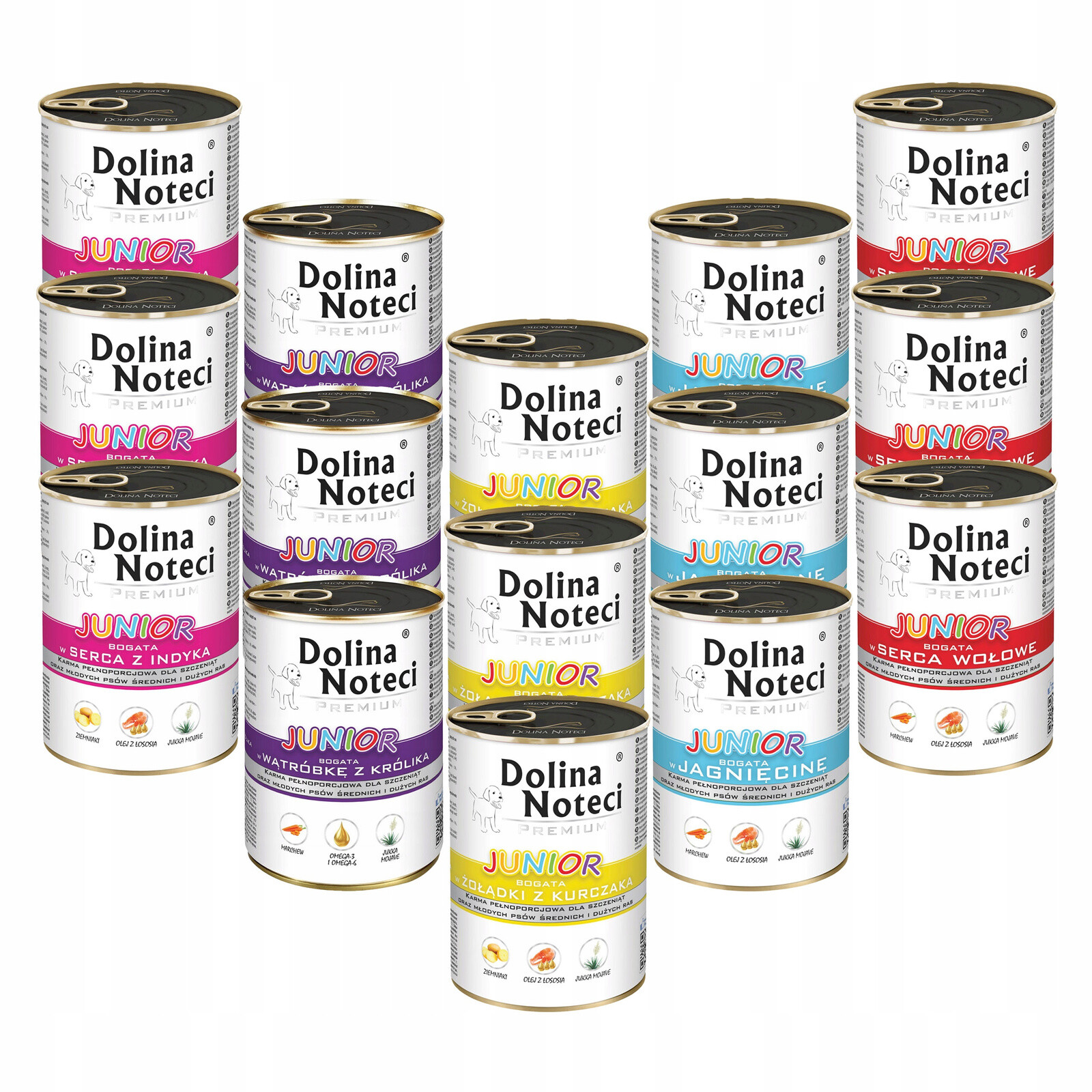 Dolina Noteci Junior Krmivo mokré pro štěňata mix chutí 15 x 400 g