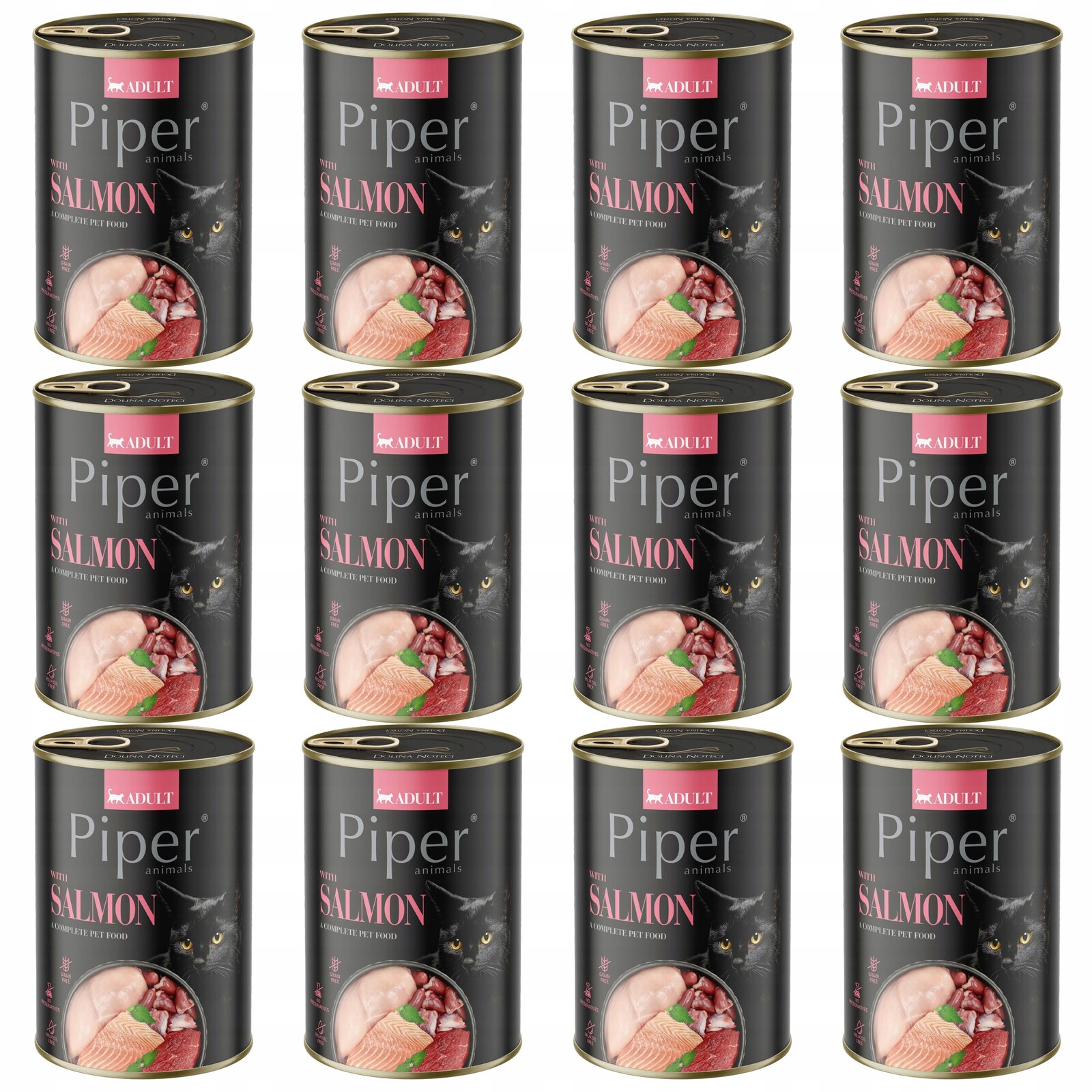 Piper Krmivo mokré pro kočky Dolina Noteci Losos 12 x 400 g bez obilovin