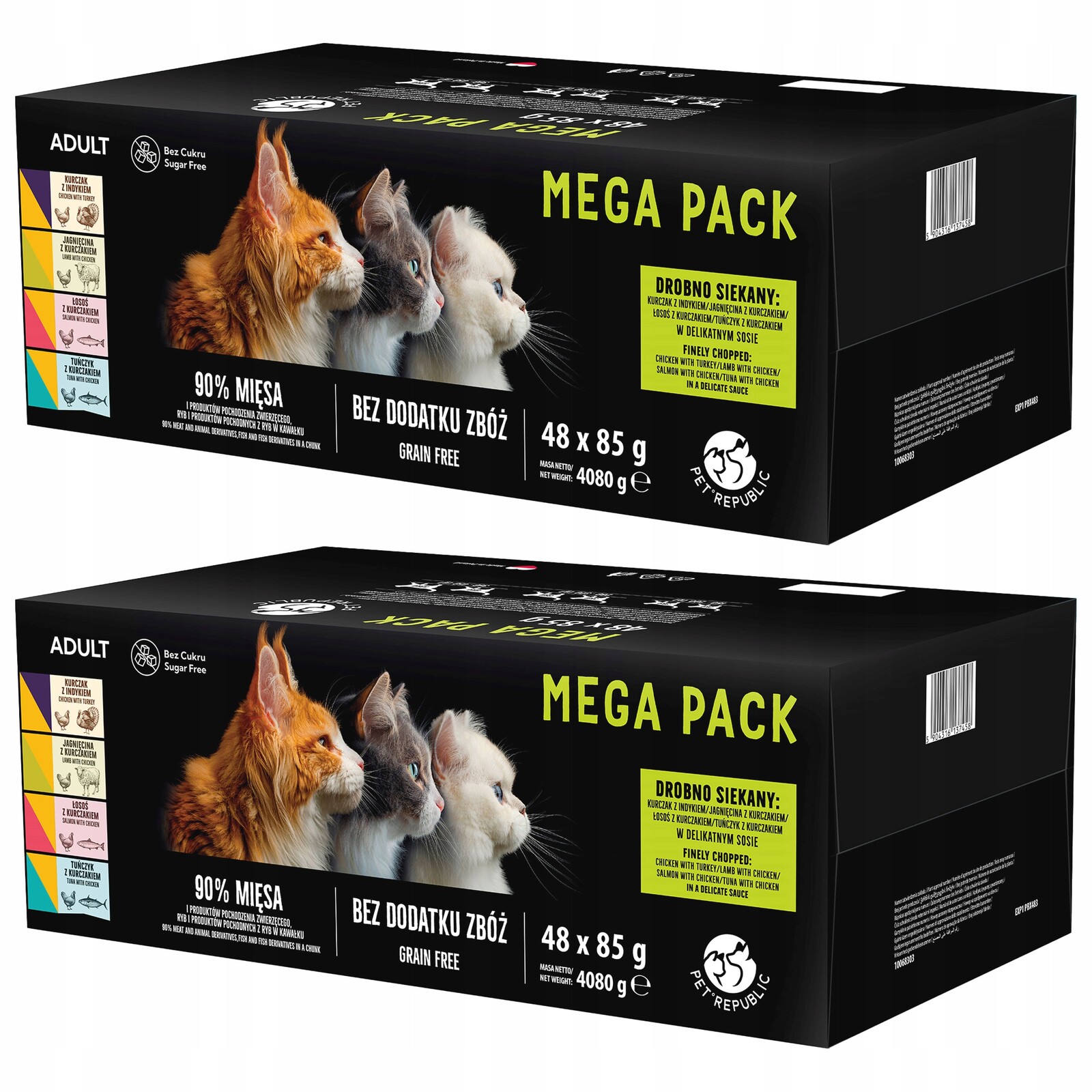 Pet Republic Kapsička krmivo mokré pro kočky maso-rybářský mix chutí 96 x 85 g