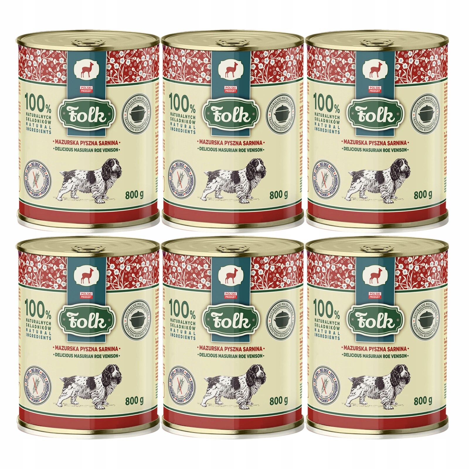 Folk Krmivo pro psy Mazurská Sarnina 6 x 800 g, zdravé, bez obilovin