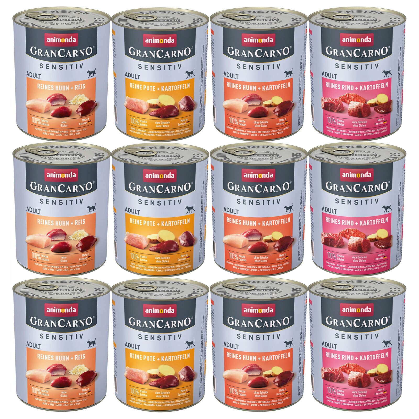 Animonda GranCarno Sensitive krmivo pro psy Mix Chutí 12 x 800 g