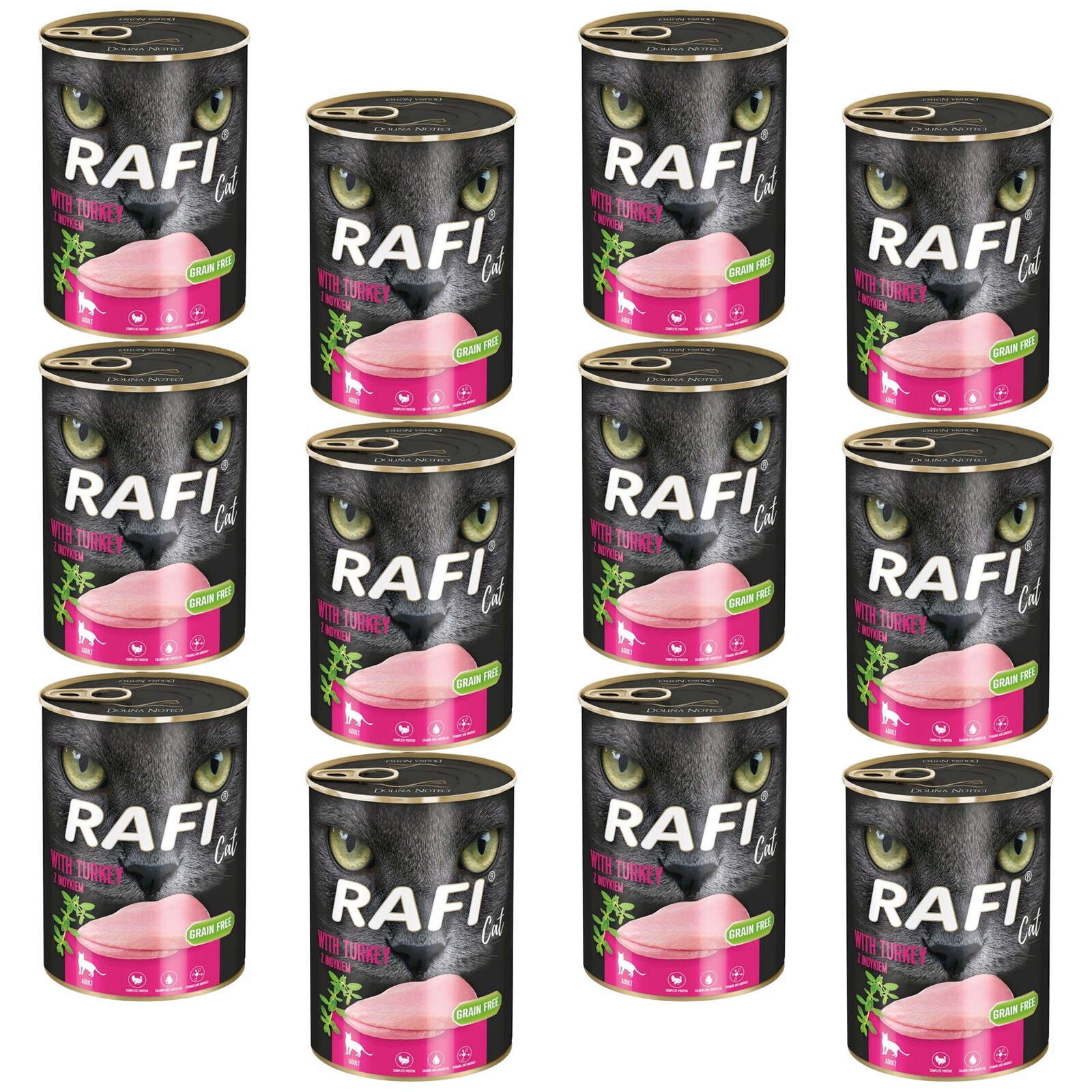 Rafi Cat Dolina Noteci Krmivo mokré pro kočky Krůta 12 x 400 g bez obilovin