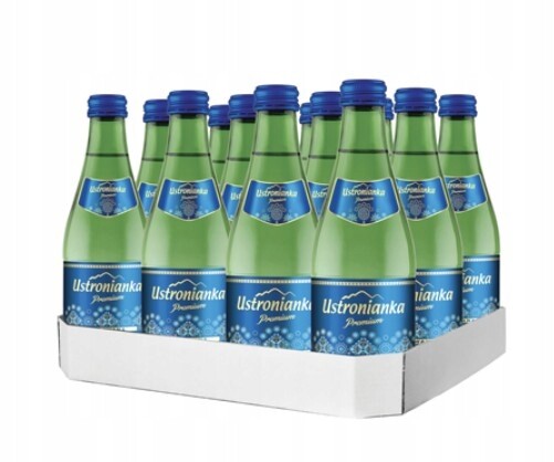 Ustronianka Premium Perlivá pramenitá voda 12 x 330 ml skleněná láhev