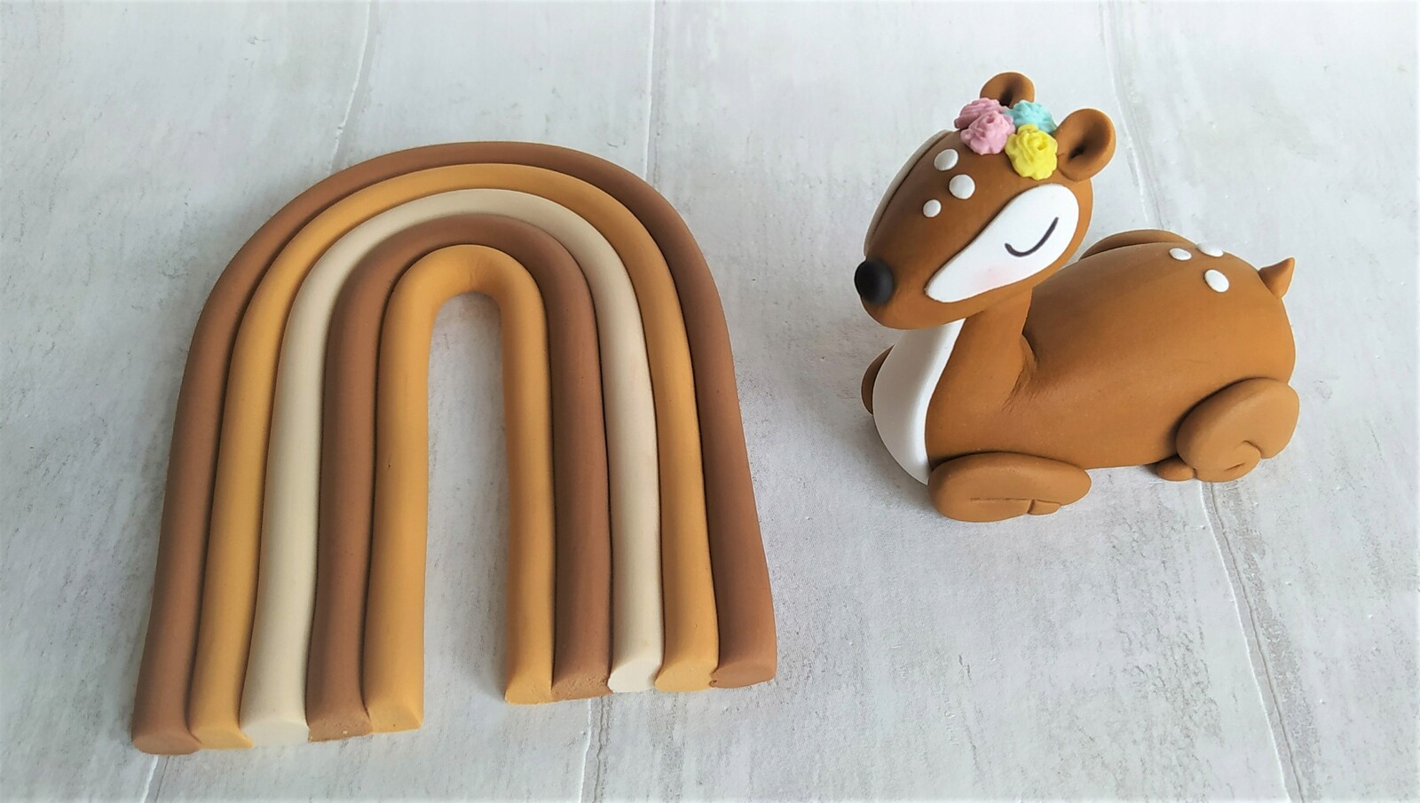 Srnka duha cukrové hmoty figurka na dort Sada