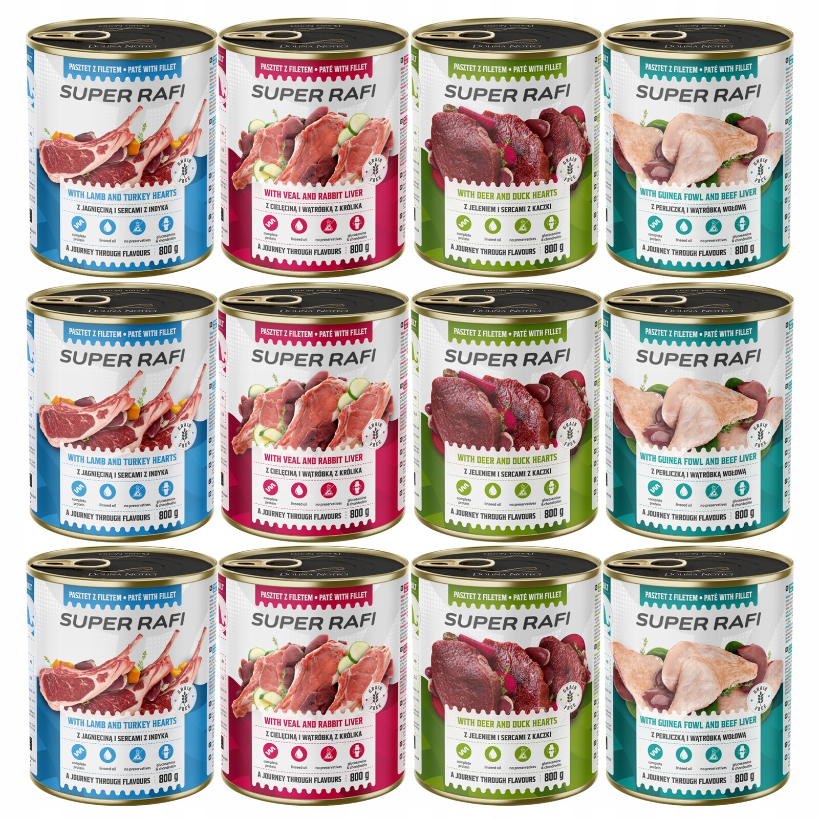 Dolina Noteci Rafi krmivo pro psy mix chutí 12 x 800 g