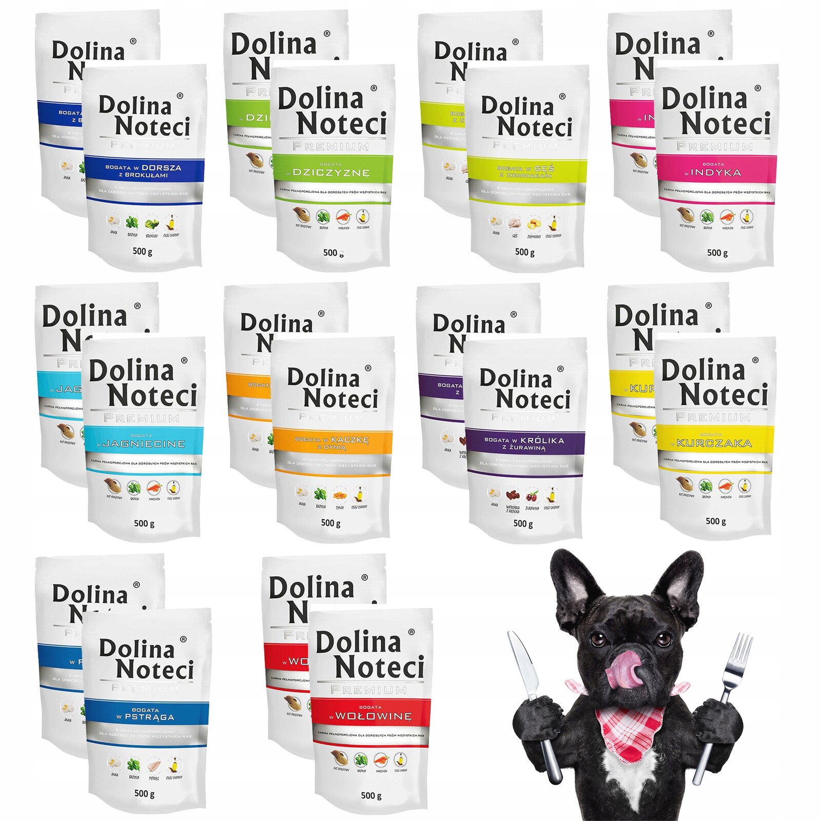 Krmivo pro psy Dolina Noteci Premium Sáček mix chutí 20 x 500 g