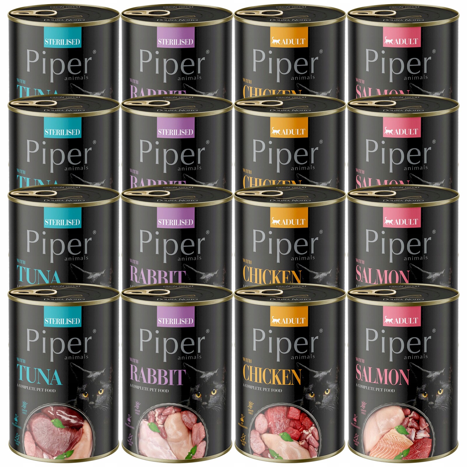 Piper Krmivo mokré pro kočky Dolina Noteci mix chutí 16 x 400 g bez obilovin