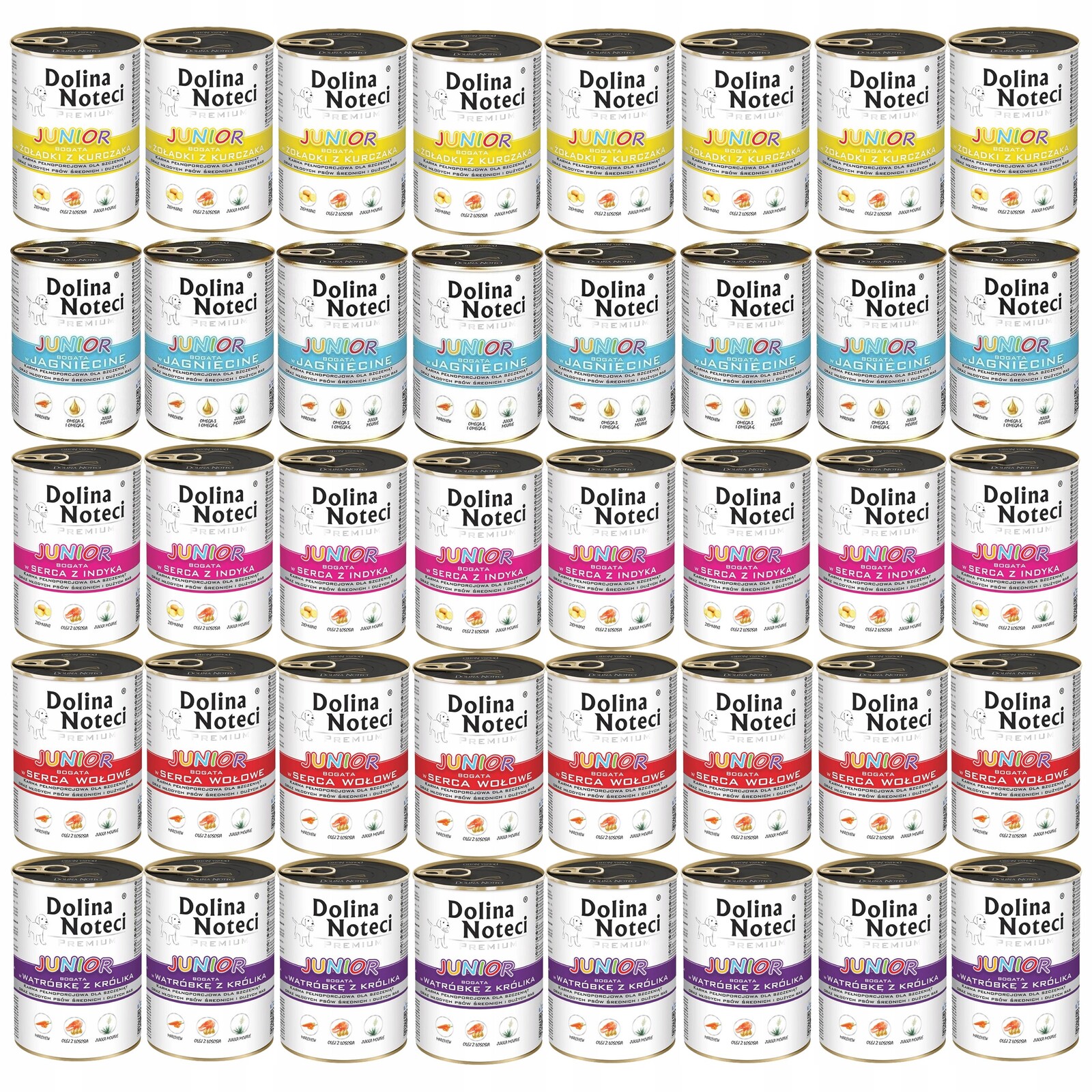 Dolina Noteci Junior Krmivo mokré pro štěňata mix chutí 40 x 400 g