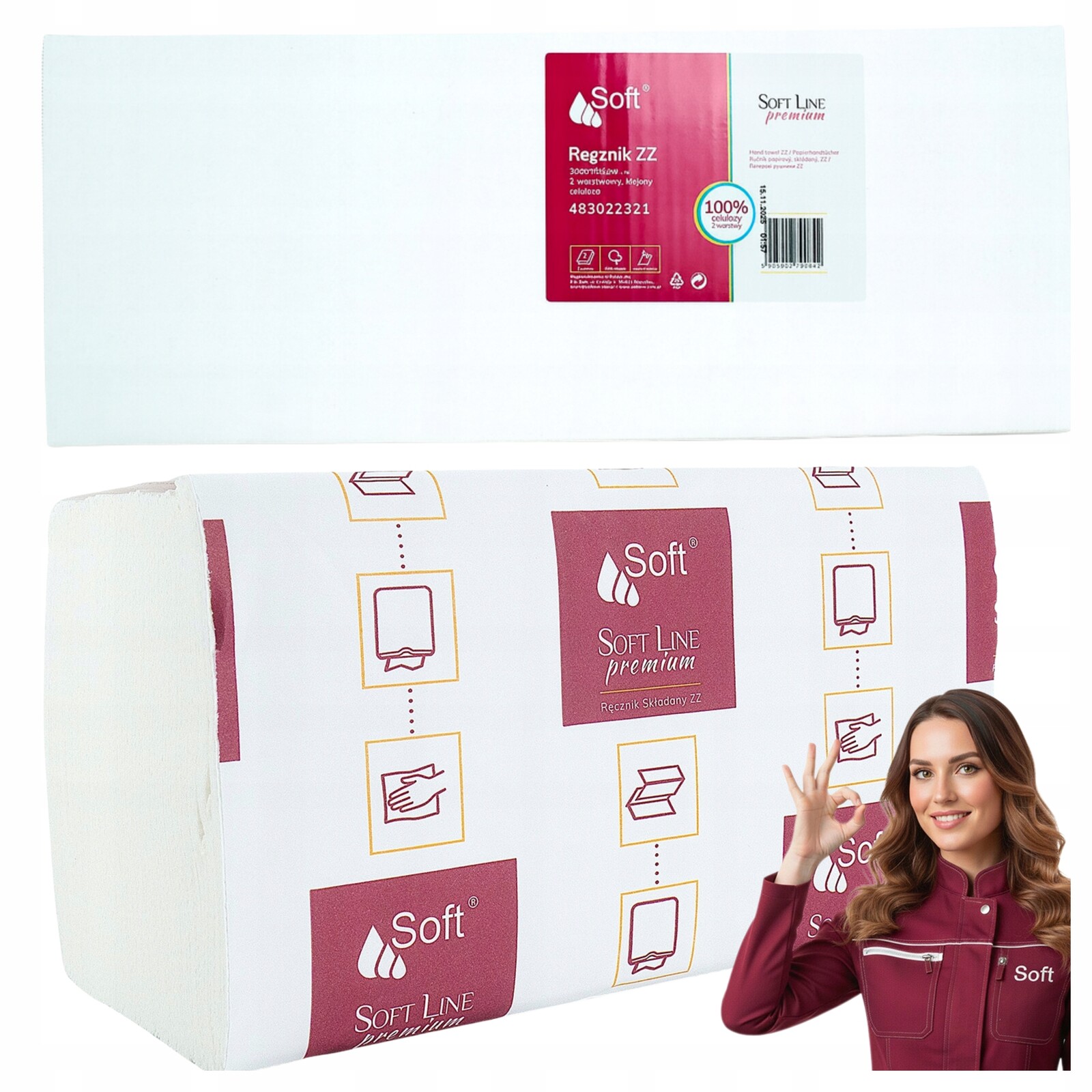 Papírový ručník Zz Soft Premium skládací, bílý, 2 vrstvy, 3000 listů