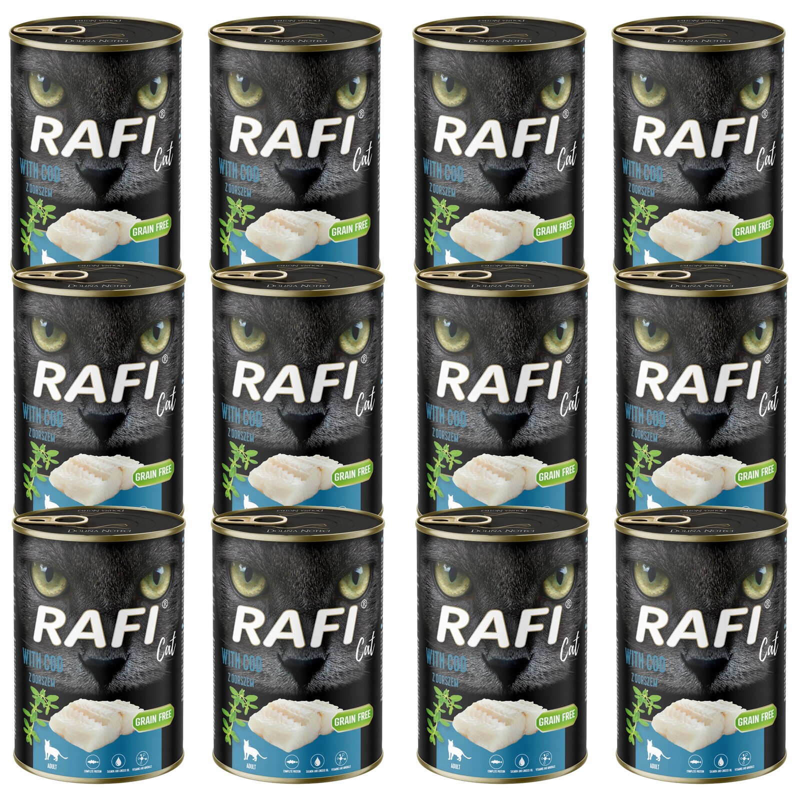 Rafi Cat Dolina Noteci Krmivo mokré pro kočky Příčesek 12 x 400 g bez obilovin