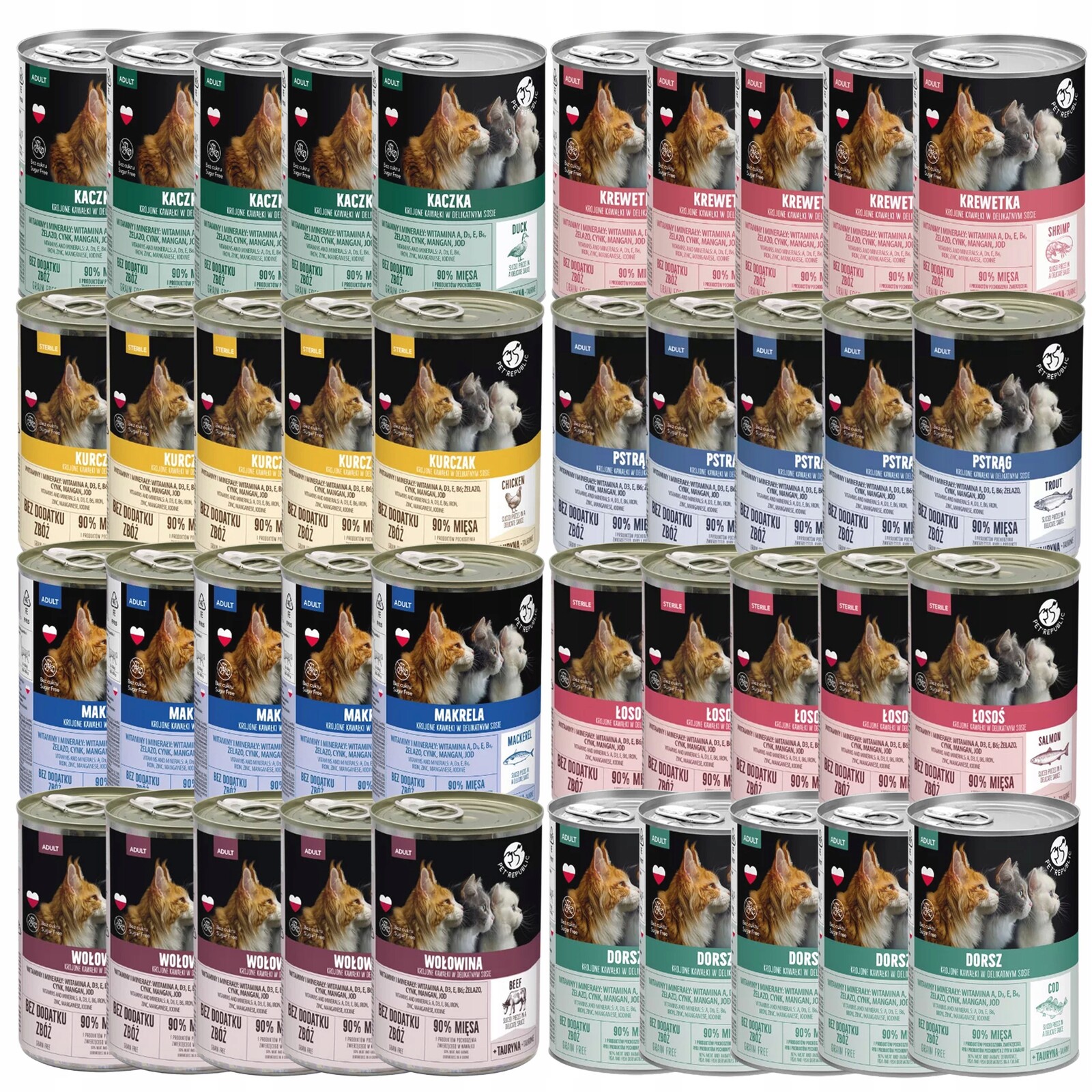 Pet Republic krmivo pro kočky pro kočky mix chutí 40 x 400 g