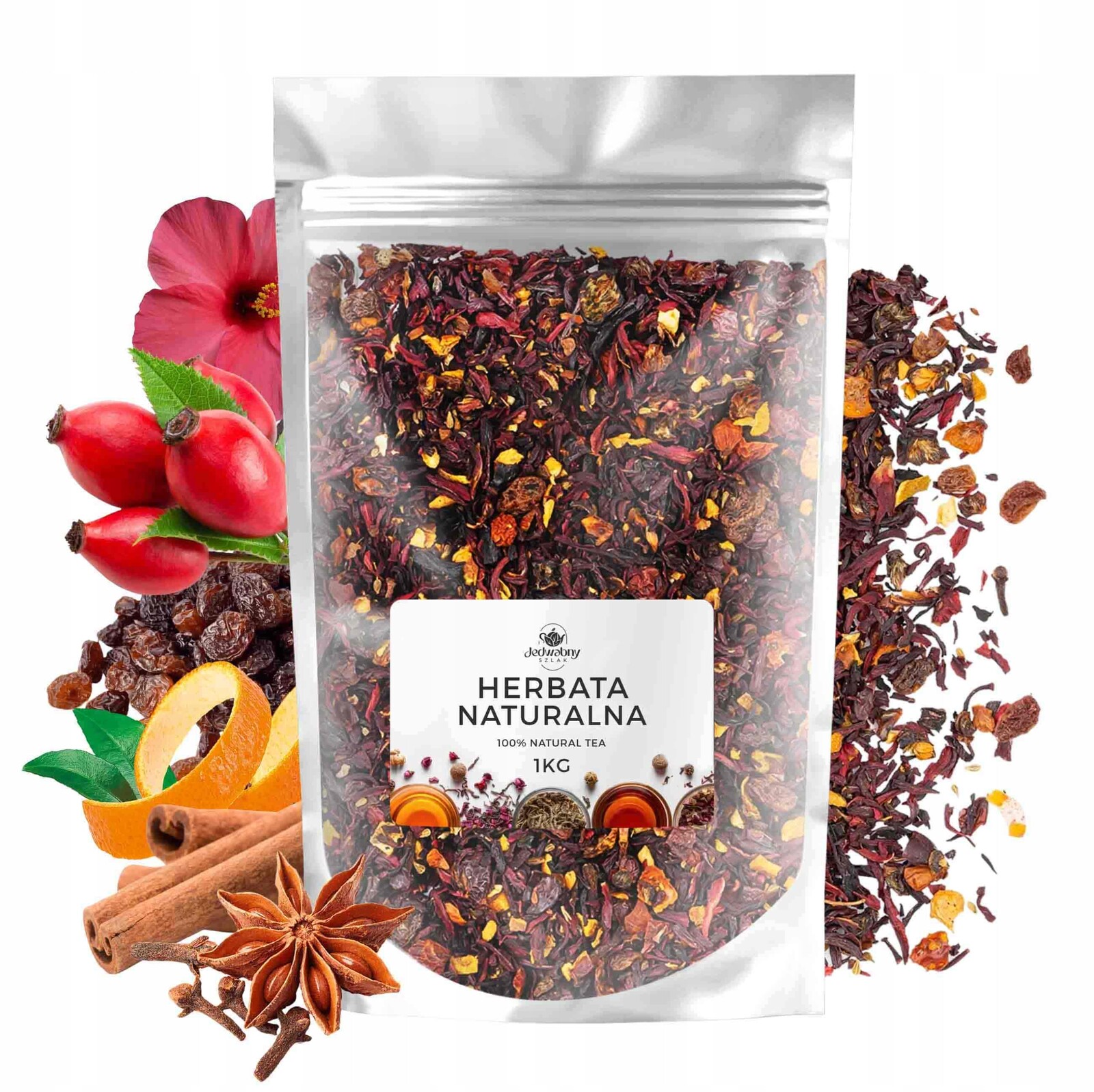 Čaj Kořeněná skořice ibišek hřebíček pomeranč 1 kg