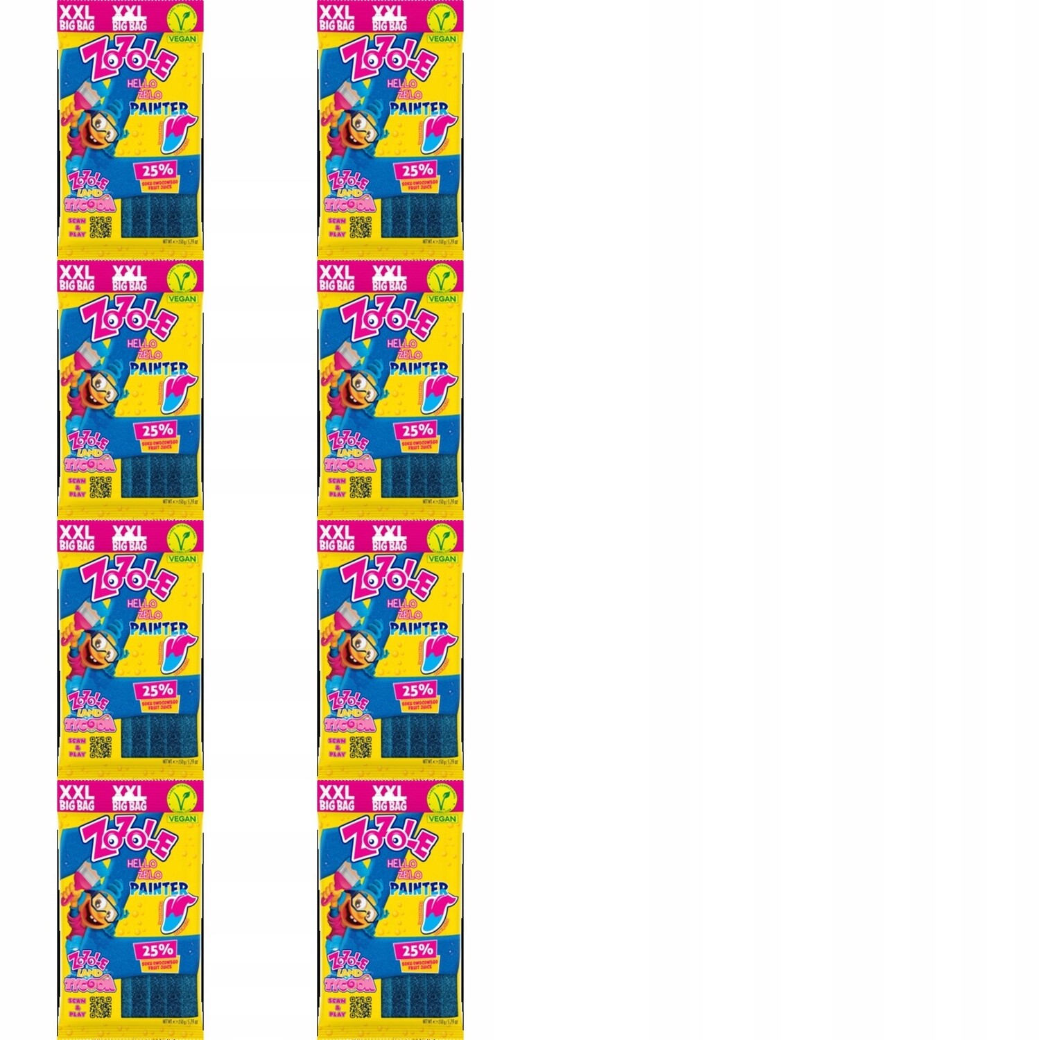 8 x 150 g Želé Bonbony Zozole painter blue směs Půlka Kartonu