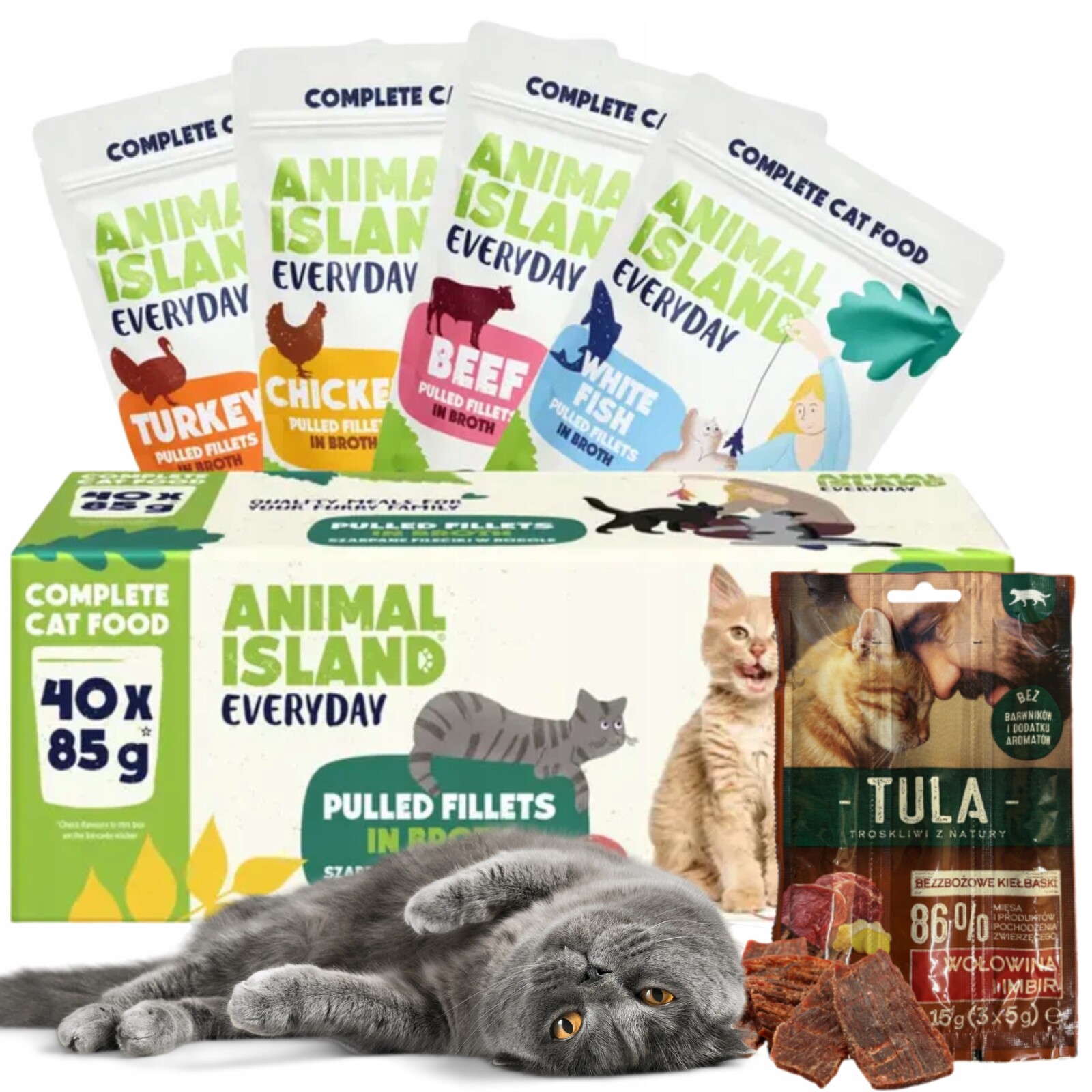 Krmivo pro kočky mokrý kapsička bez obilovin MIX Animal Island 40x85 g