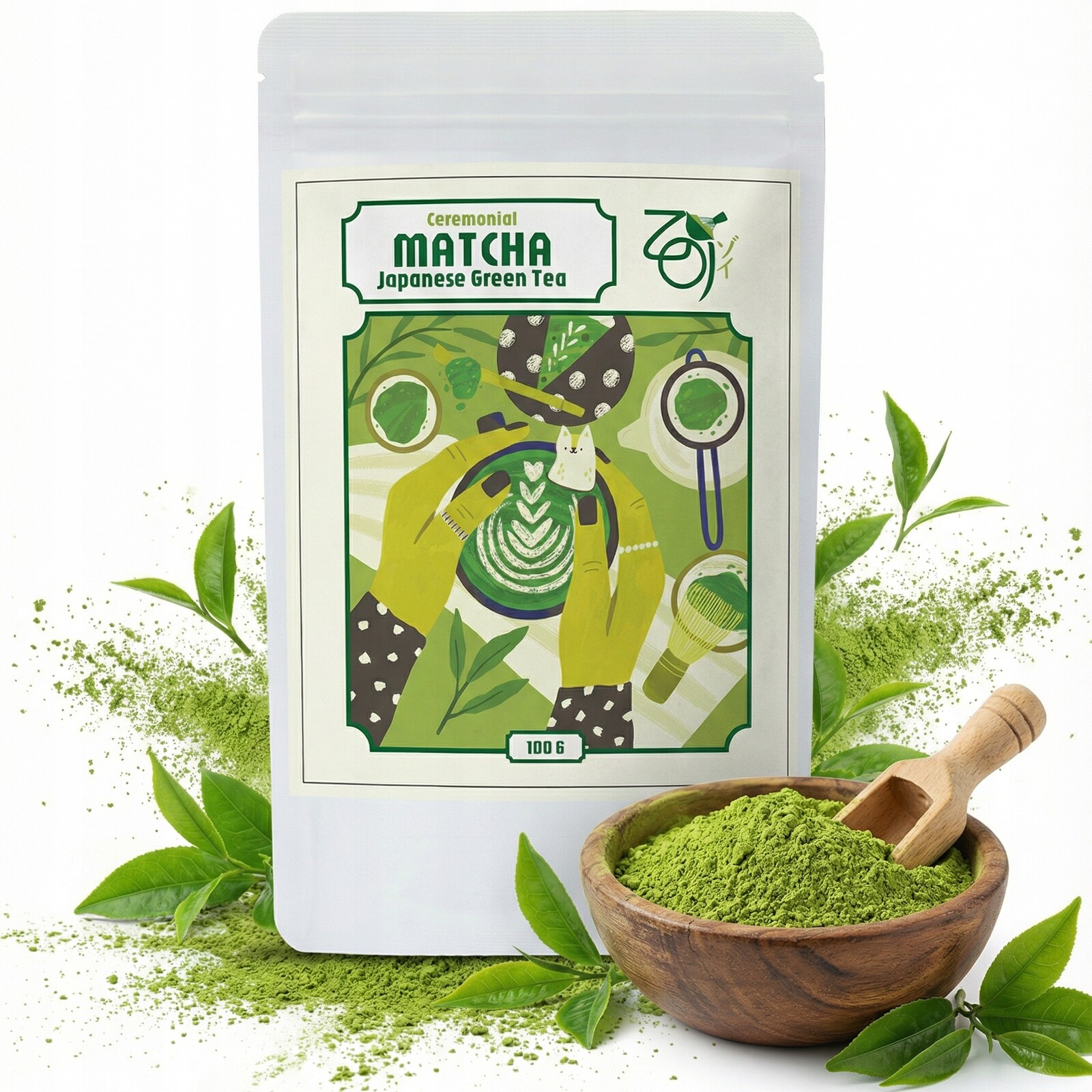 Matcha Čaj Zelený První Denní Sklizeň 100 g Práškový