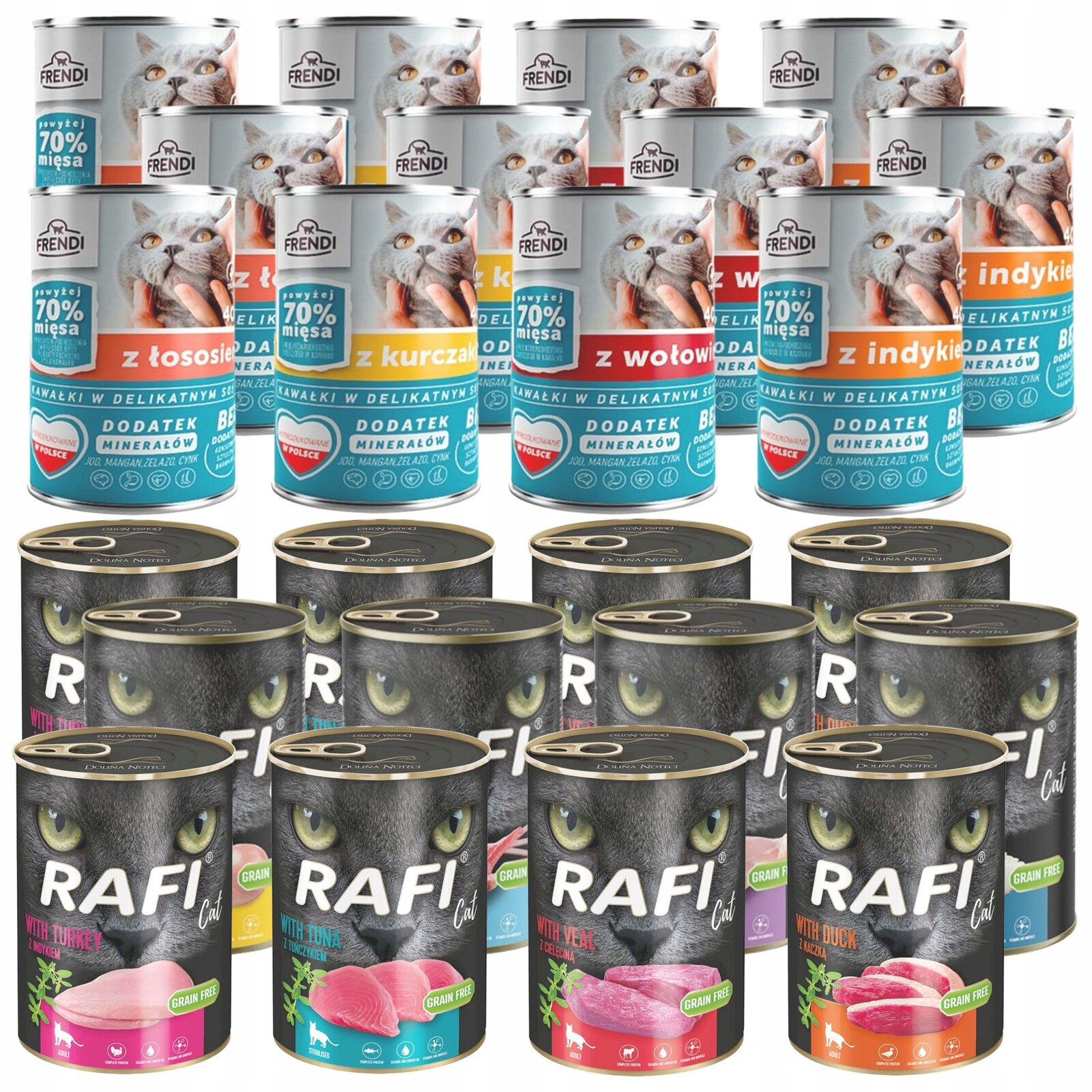 Rafi Cat Frendi Krmivo mokré pro kočky mix chutí 24 x 400 g plnohodnotné