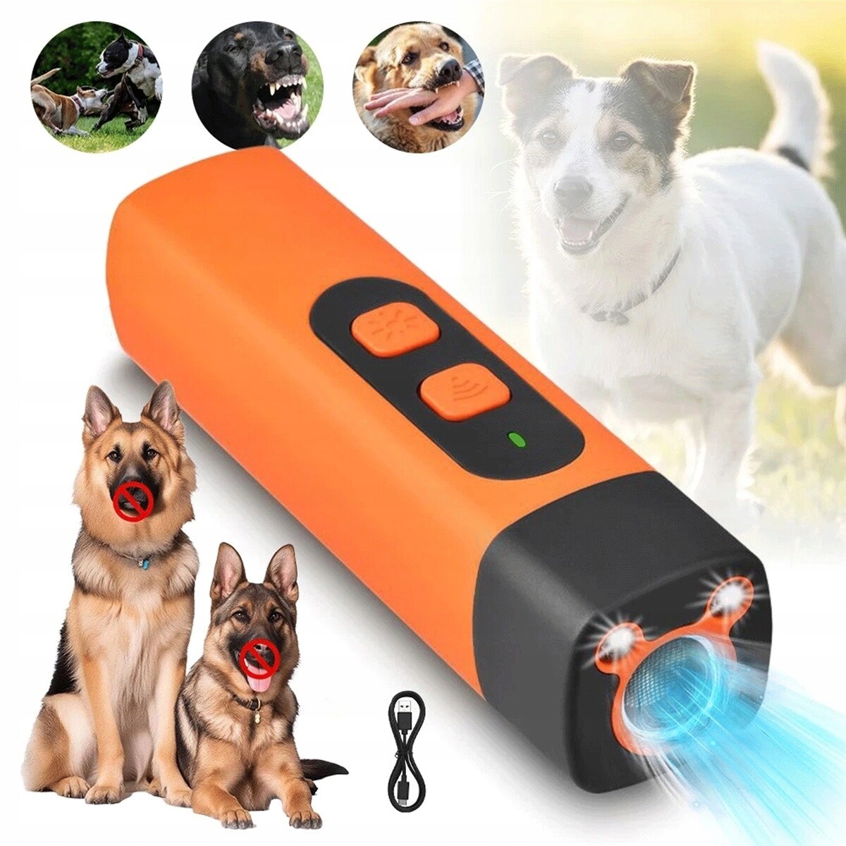 25-30 Khz Ultrazvukový Usb Trenér Psů S Oranžovým Krytem