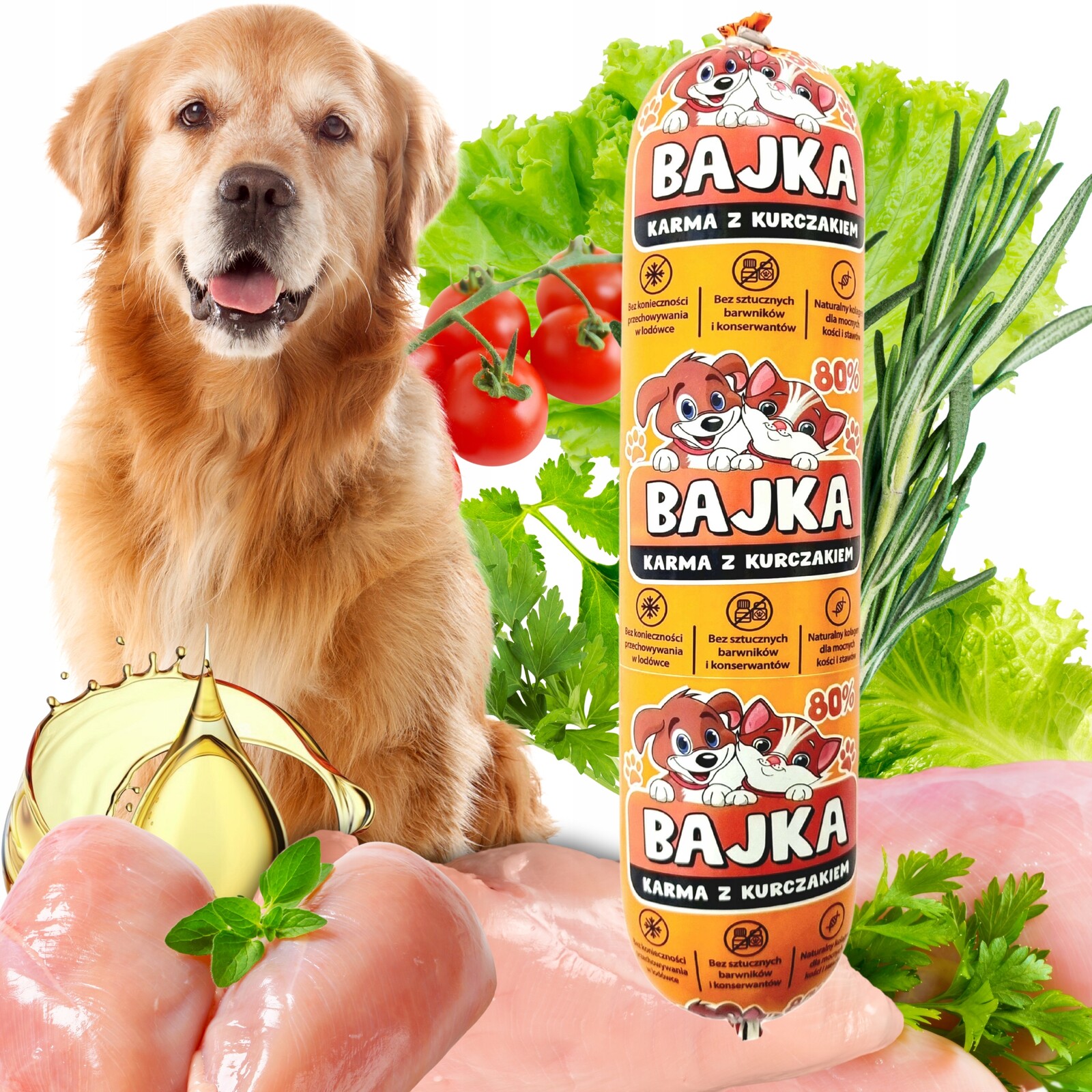 Vlhké krmivo pro psy tyčinka kuřecí maso 80% masa bílkoviny 19 kg