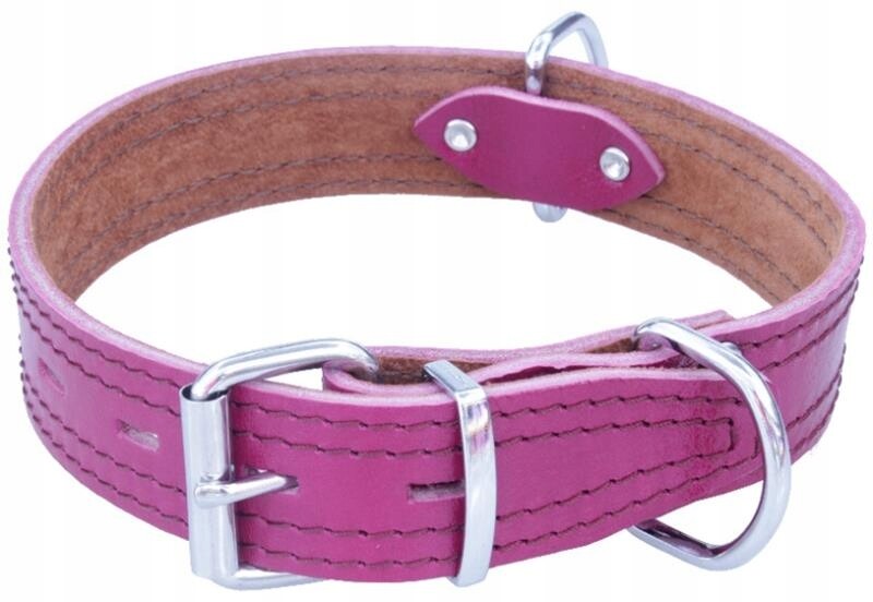 Obojek kůže Herry Fuchsie Bafpet 3,5 x 55cm