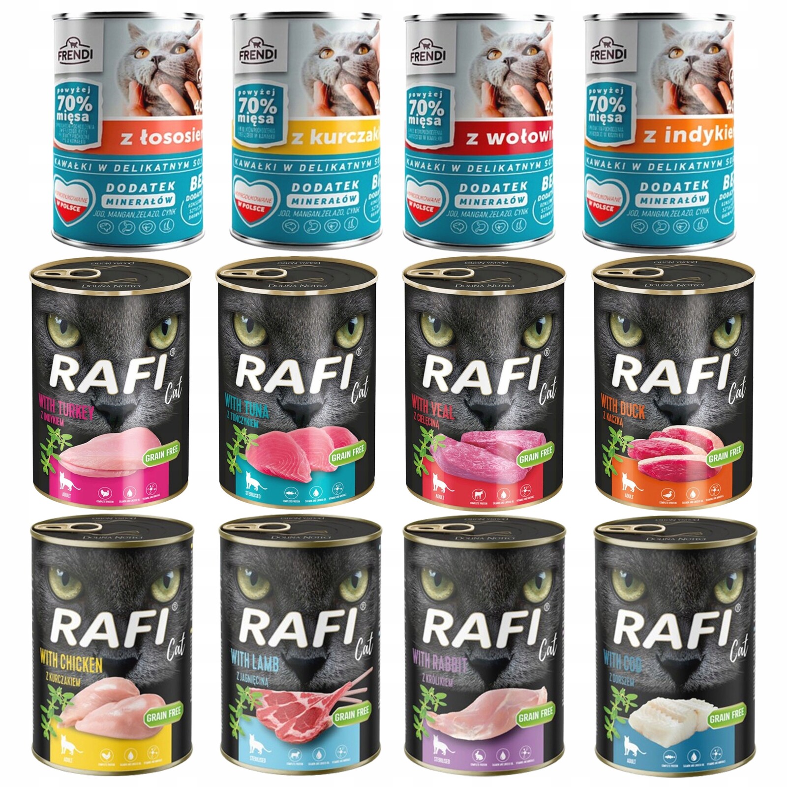 Rafi Cat Frendi Krmivo mokré pro kočky mix chutí 12 x 400 g plnohodnotné