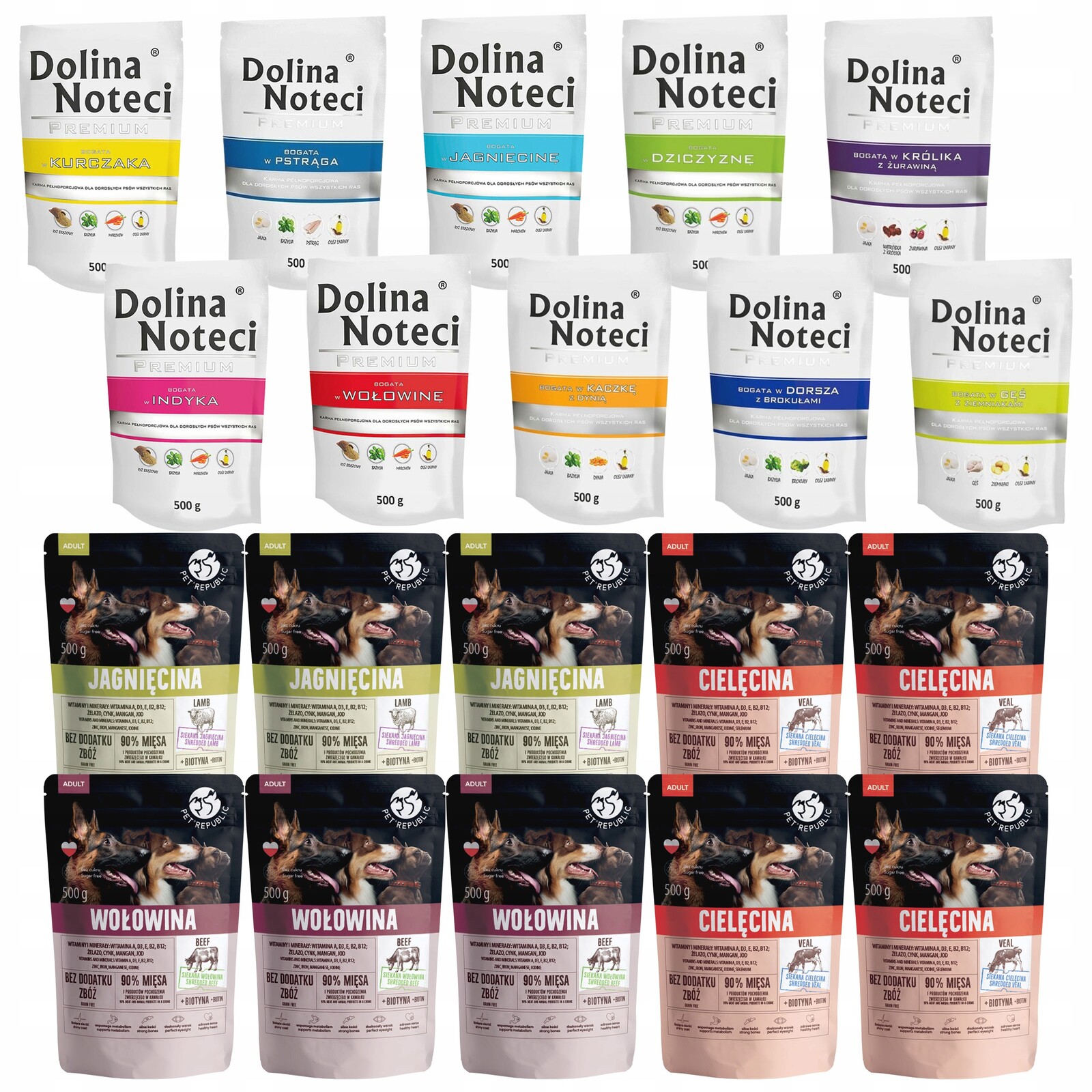 Dolina Noteci Pet Republic krmivo pro psy Mix Chutí 20 x 500 g