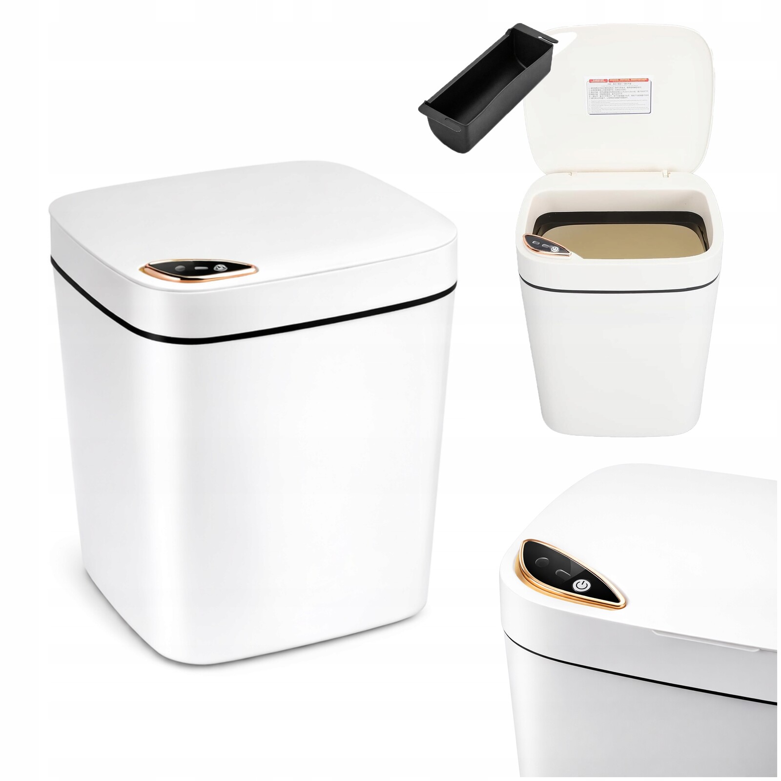 Automatický Odpadkový Koš Bezdotykový Odpadkový Koš Inteligentní Senzor Bílý