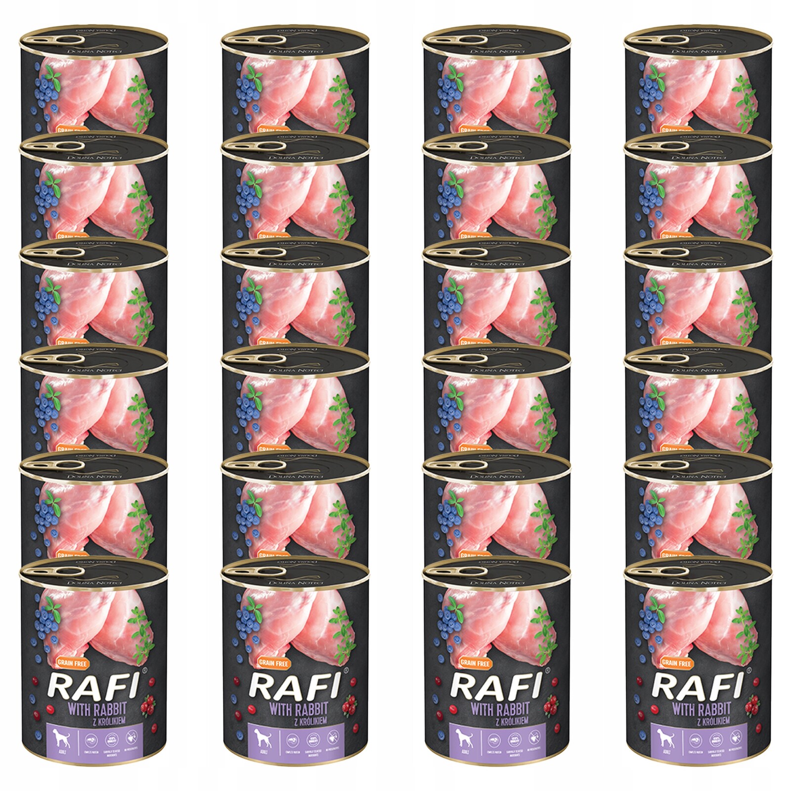 Dolina Noteci Rafi Krmivo mokré pro psa Králík 24 x 800 g