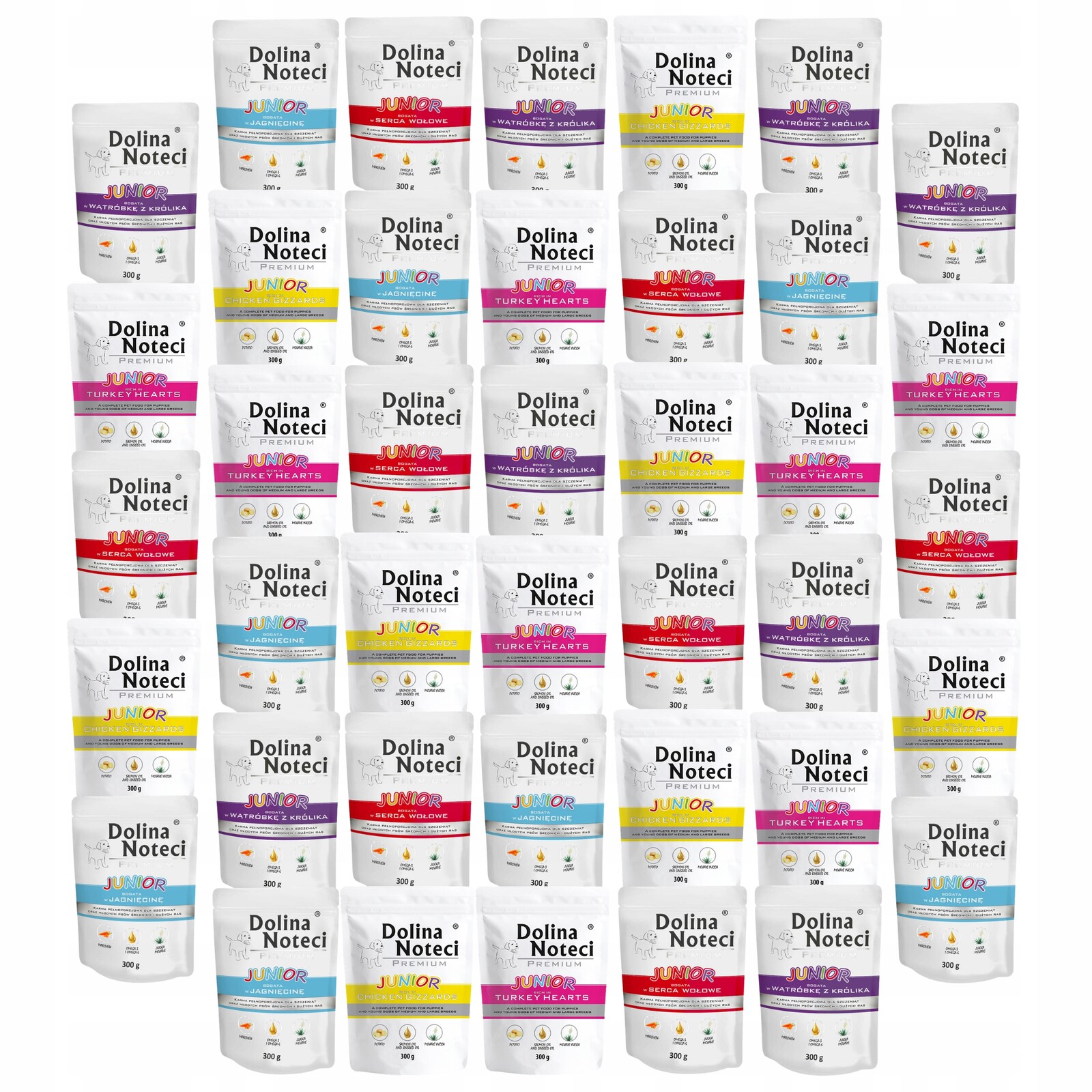 Dolina Noteci Junior Krmivo mokré mix příchutí 40 x 300 g