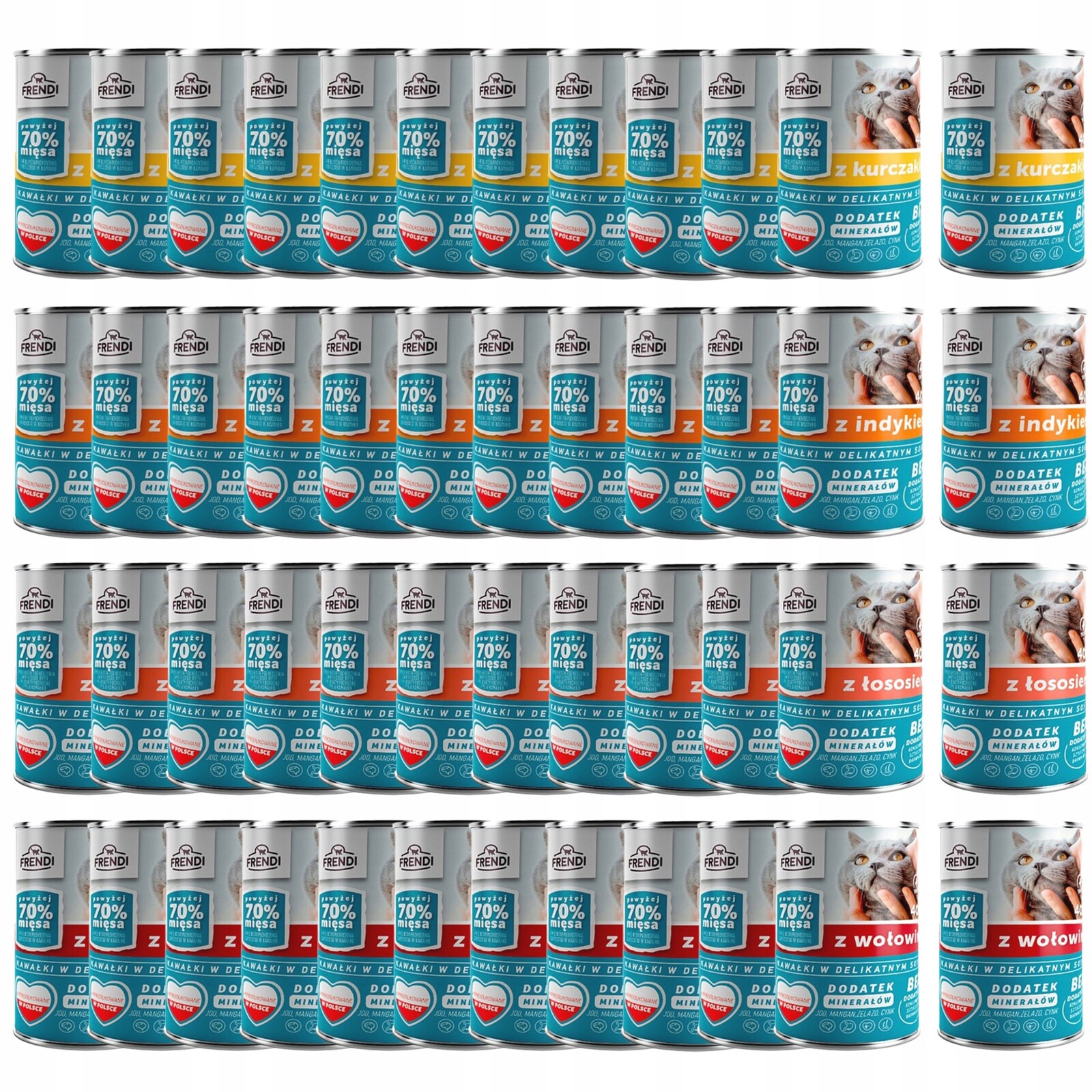 Frendi Plechovka krmivo mokré pro kočky mix chutí 48 x 400 g