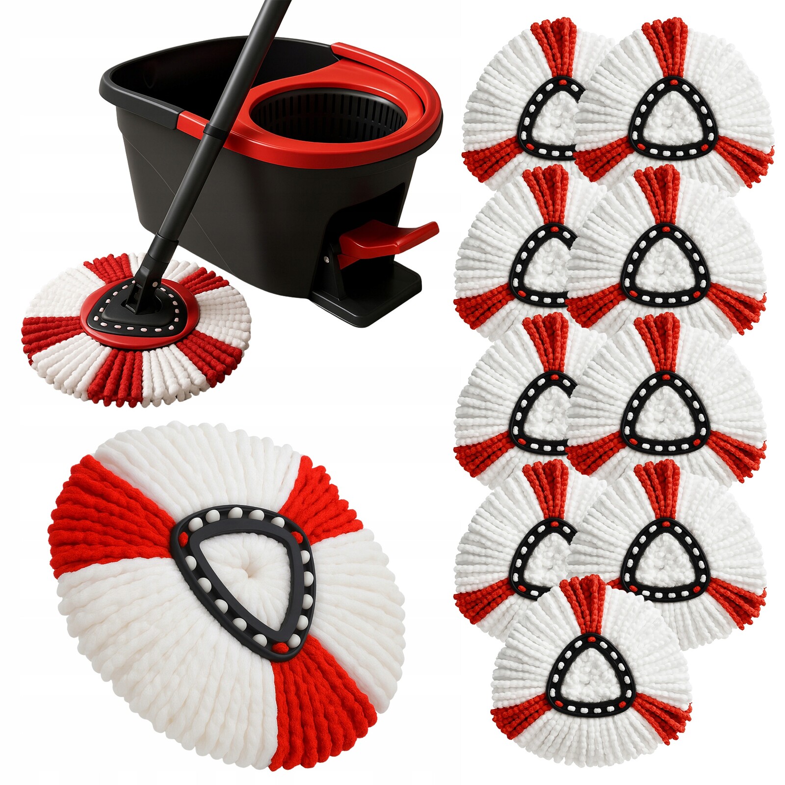 Sada 9 Kusů náplní do rotačního mopu Vileda Turbo, účinná náhrada