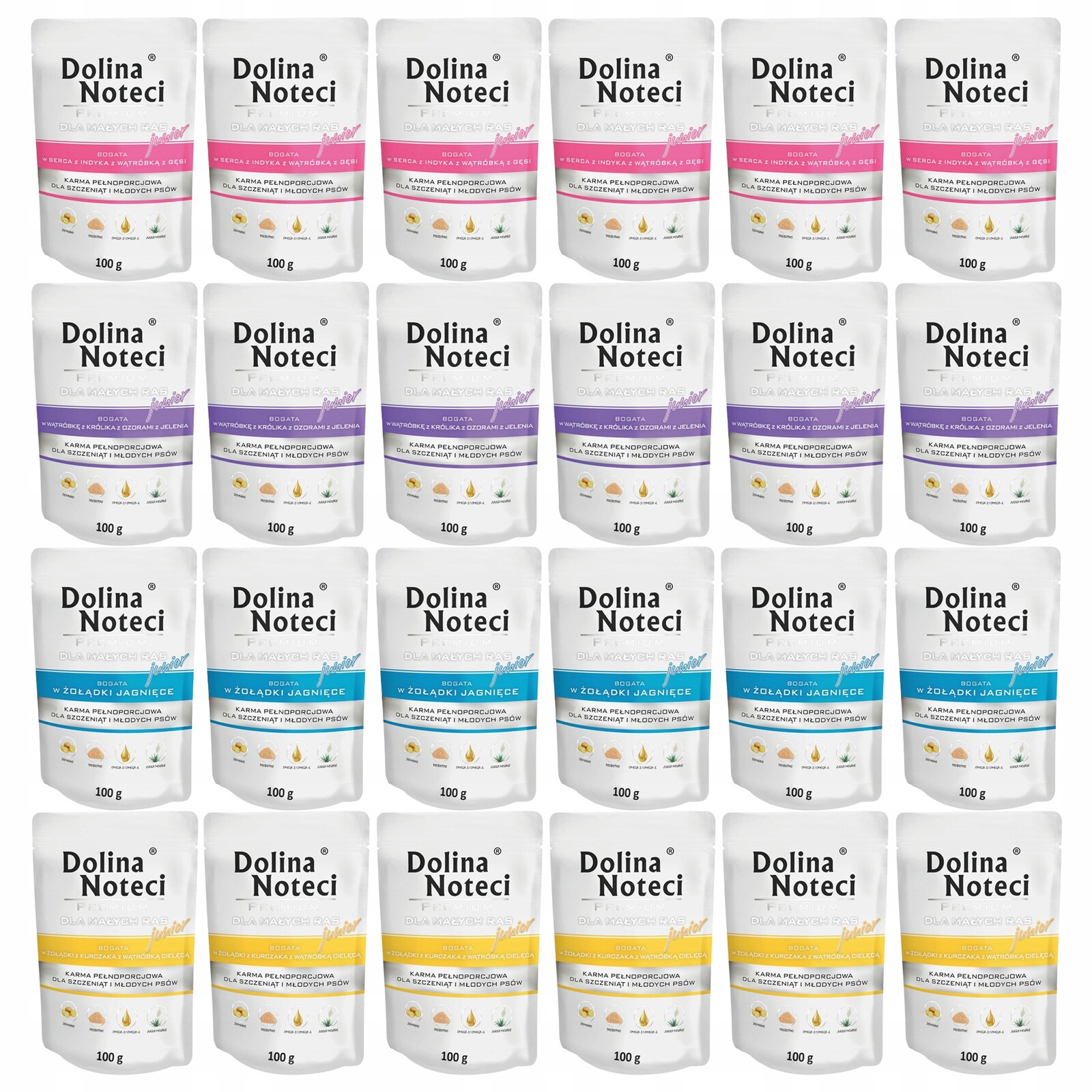 Dolina Noteci Premium Junior Krmivo mokré pro štěňata Mix Chutí 24 x 100 g