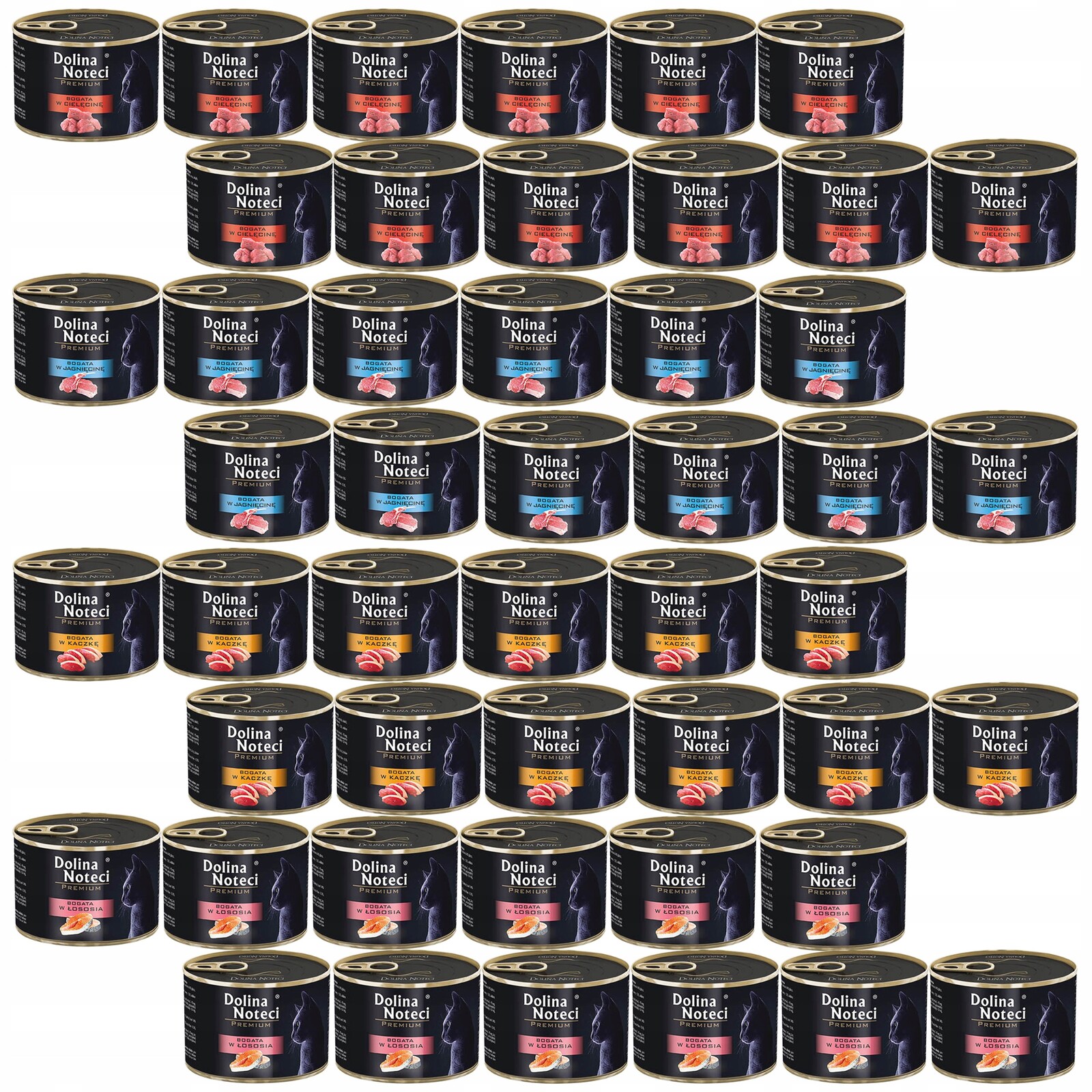 Dolina Noteci Premium Krmivo Vlhké pro kočky mix chutí 48 x 185 g bez obilovin