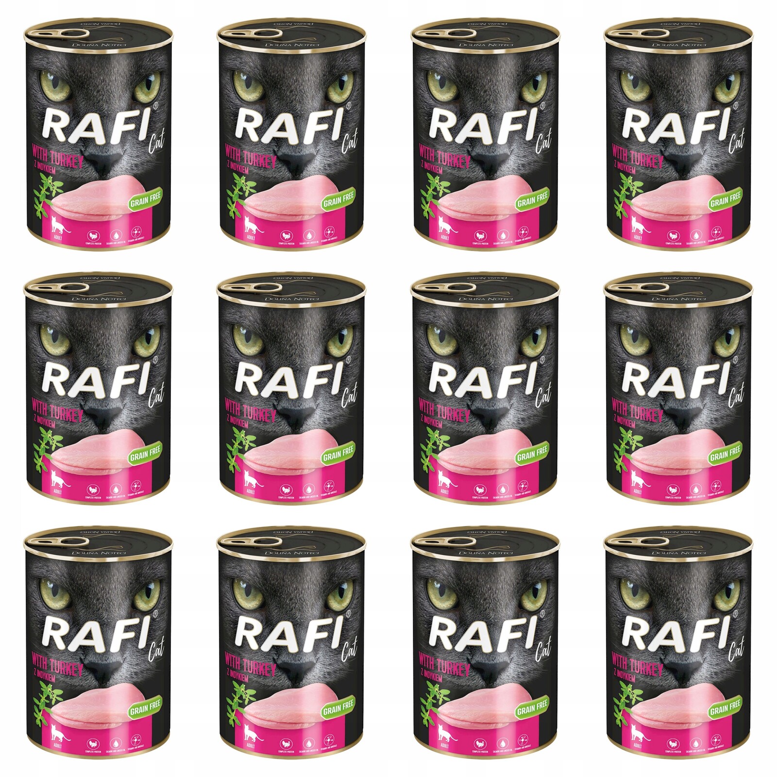 Rafi Cat Dolina Noteci Krmivo kočka Krůta 12x400g