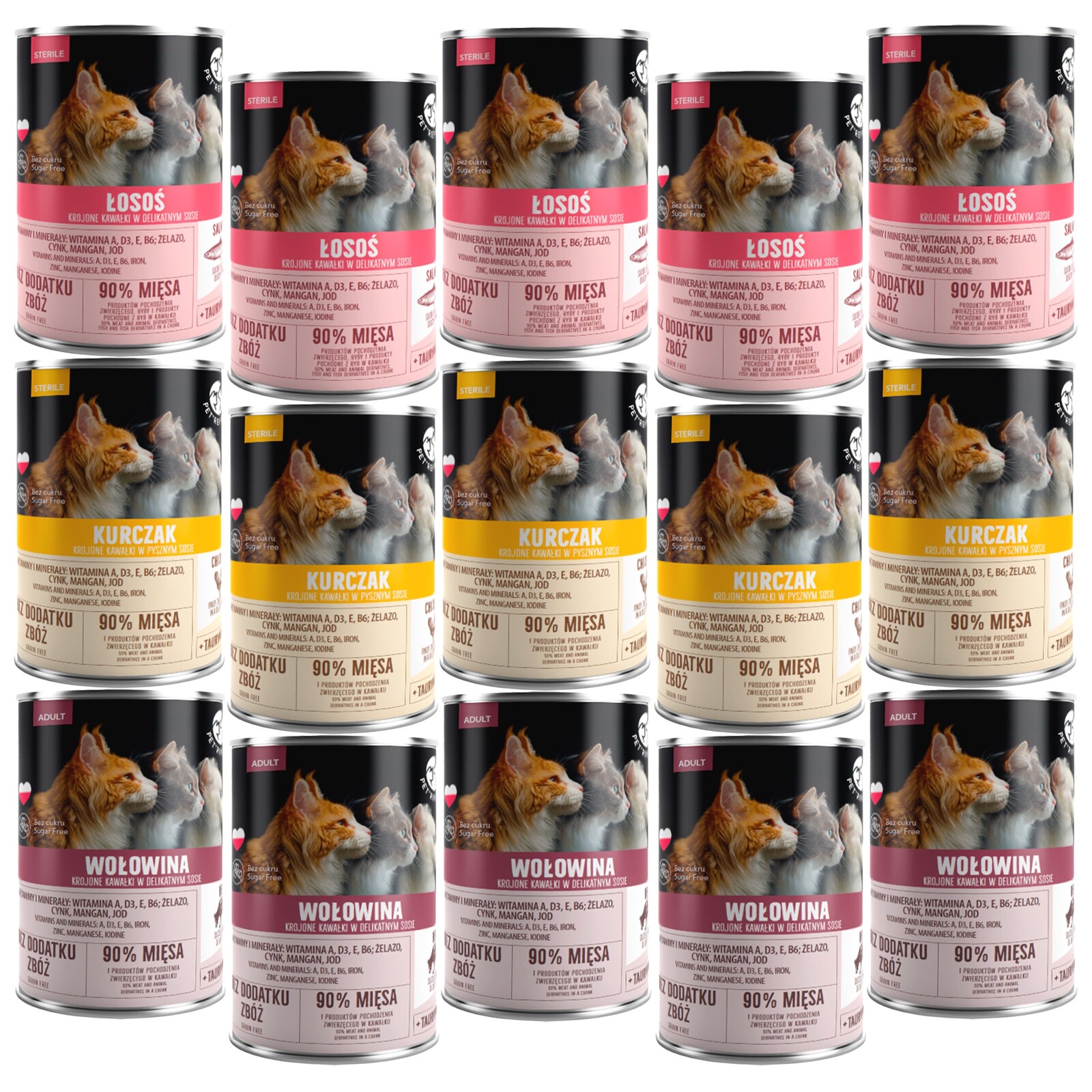 Pet Republic krmivo pro kočky pro kočky mix chutí 15 x 400 g