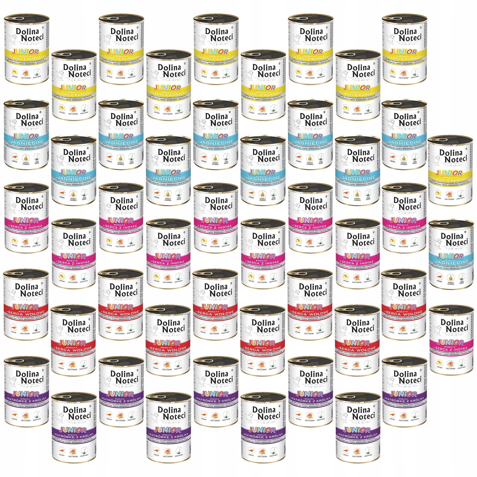 Dolina Noteci Junior Krmivo mokré pro štěňata mix chutí 48 x 400 g