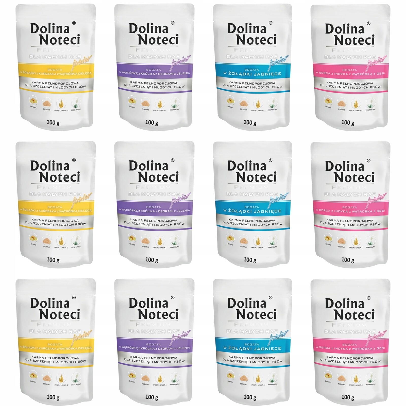 Dolina Noteci Premium Junior Krmivo mokré pro štěňata Mix Chutí 12 x 100 g