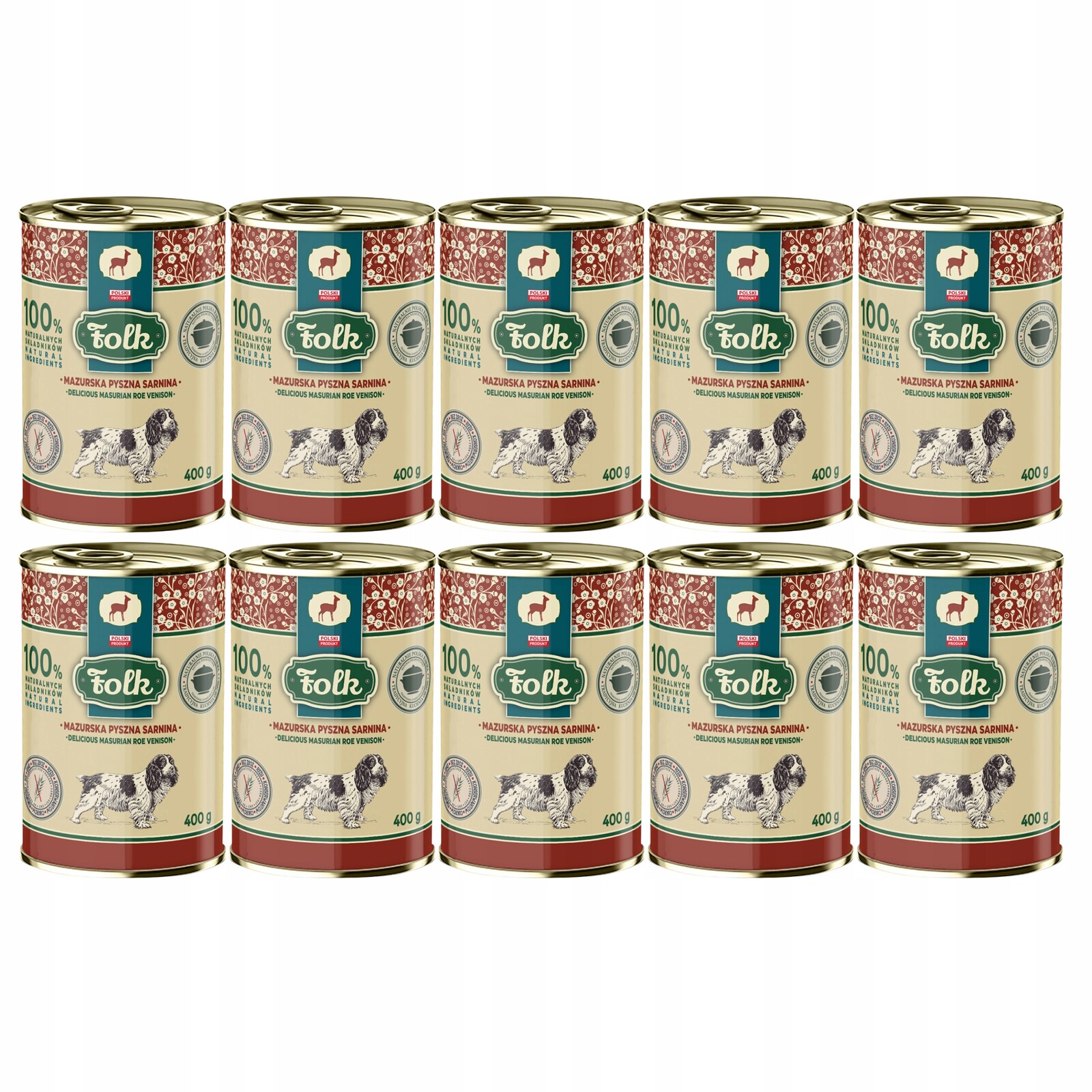 Folk Krmivo pro psy Mazurská srnka 10 x 400 g, zdravé, bez obilovin