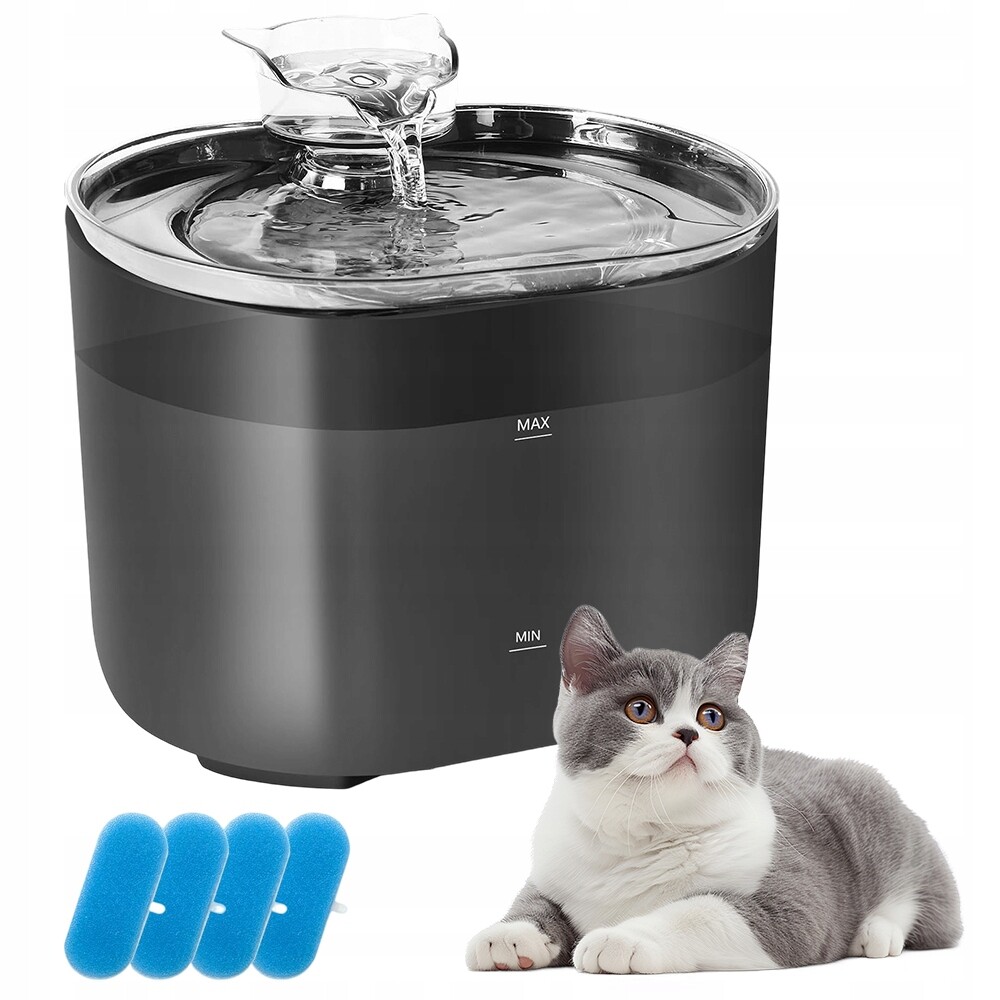 Automatické Krmítko Pro Kočky Psa Fontána 2,2 L Filtr Tichá Miska
