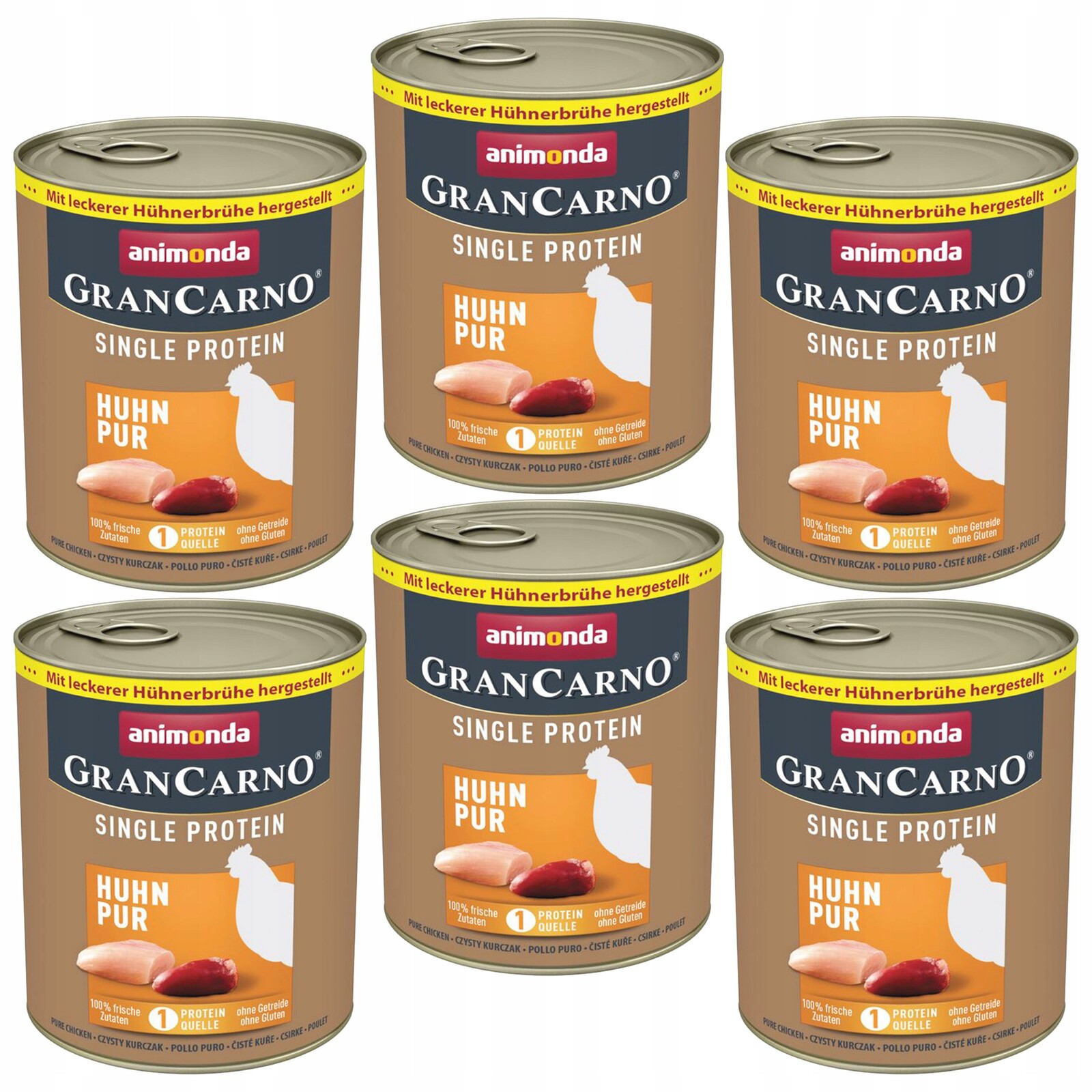 Animonda GranCarno Single Protein Adult vlhké krmivo pro psy Kuře 6 x 800 g