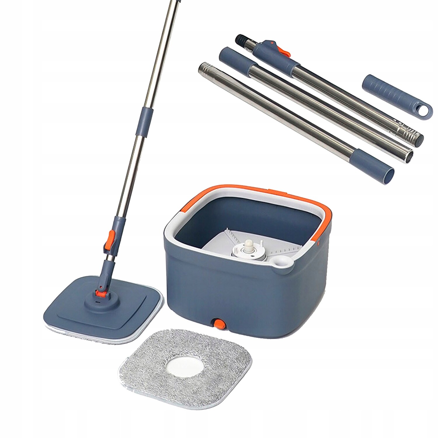 Dvoukomorový mop z mikrovlákna otočný o 360° nádrž na vodu čisticí systém