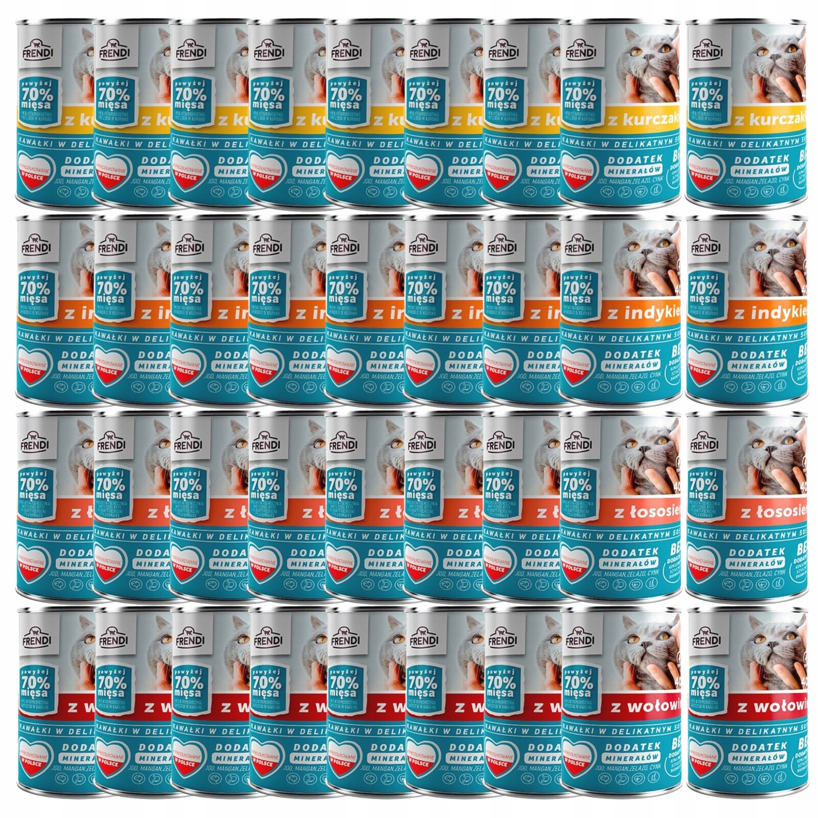 Frendi Plechovka krmivo mokré pro kočky mix chutí 36 x 400 g