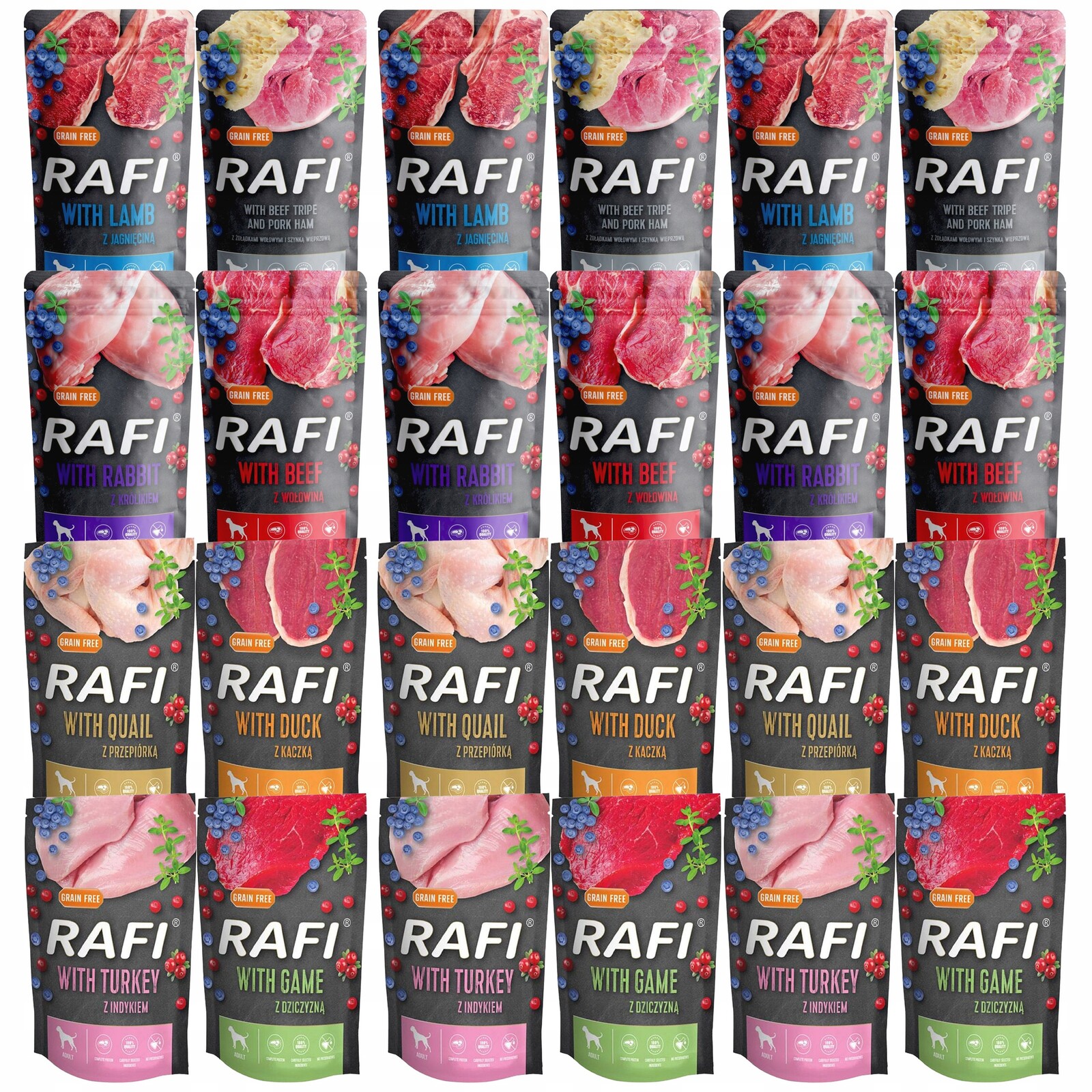 Dolina Noteci Rafi Krmivo mokré pro psa mix chutí 24 x 500 g