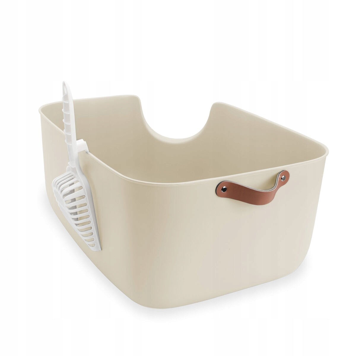 Toaleta pro kočky otevřená, s rukojetí a protiskluzovou lopatkou, velký komfort