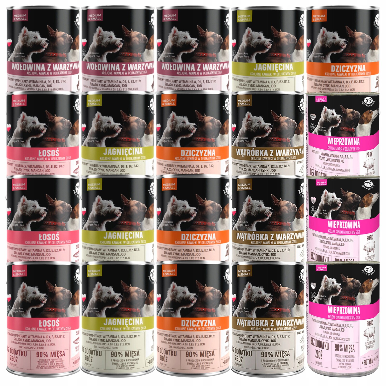 Pet Republic krmivo pro psy mix chutí 20 x 400 g