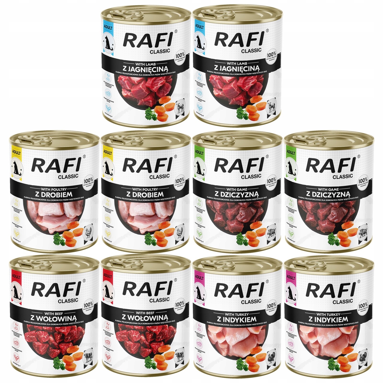 Dolina Noteci Rafi Classic krmivo pro psy mix chutí 10 x 800 g